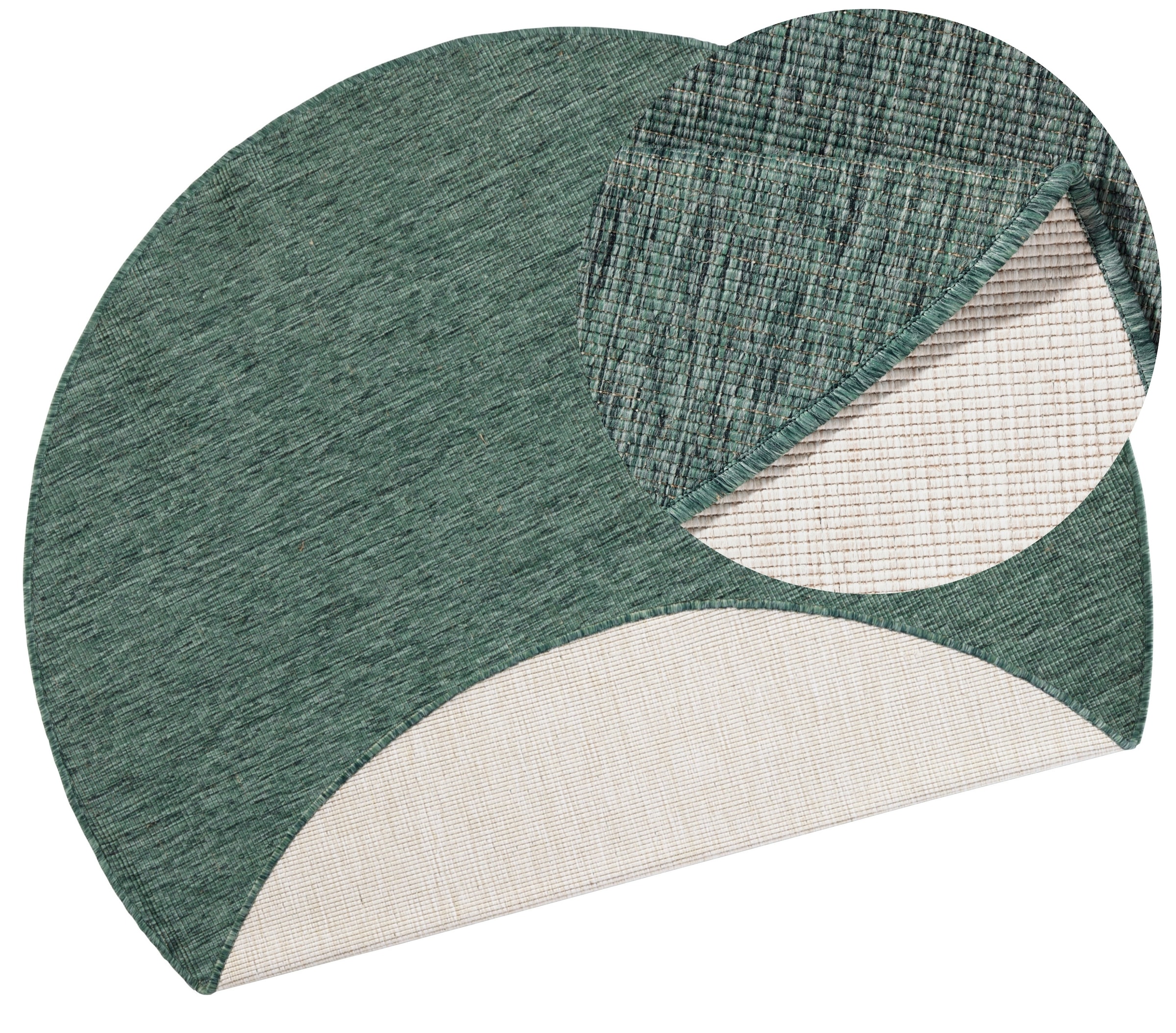 NORTHRUGS Teppich »Miami Wendeteppich«, rund, 5 mm Höhe, In-& Outdoor, Wetterfest, Balkon, Garten, Wohnzimmer, Wasserfest
