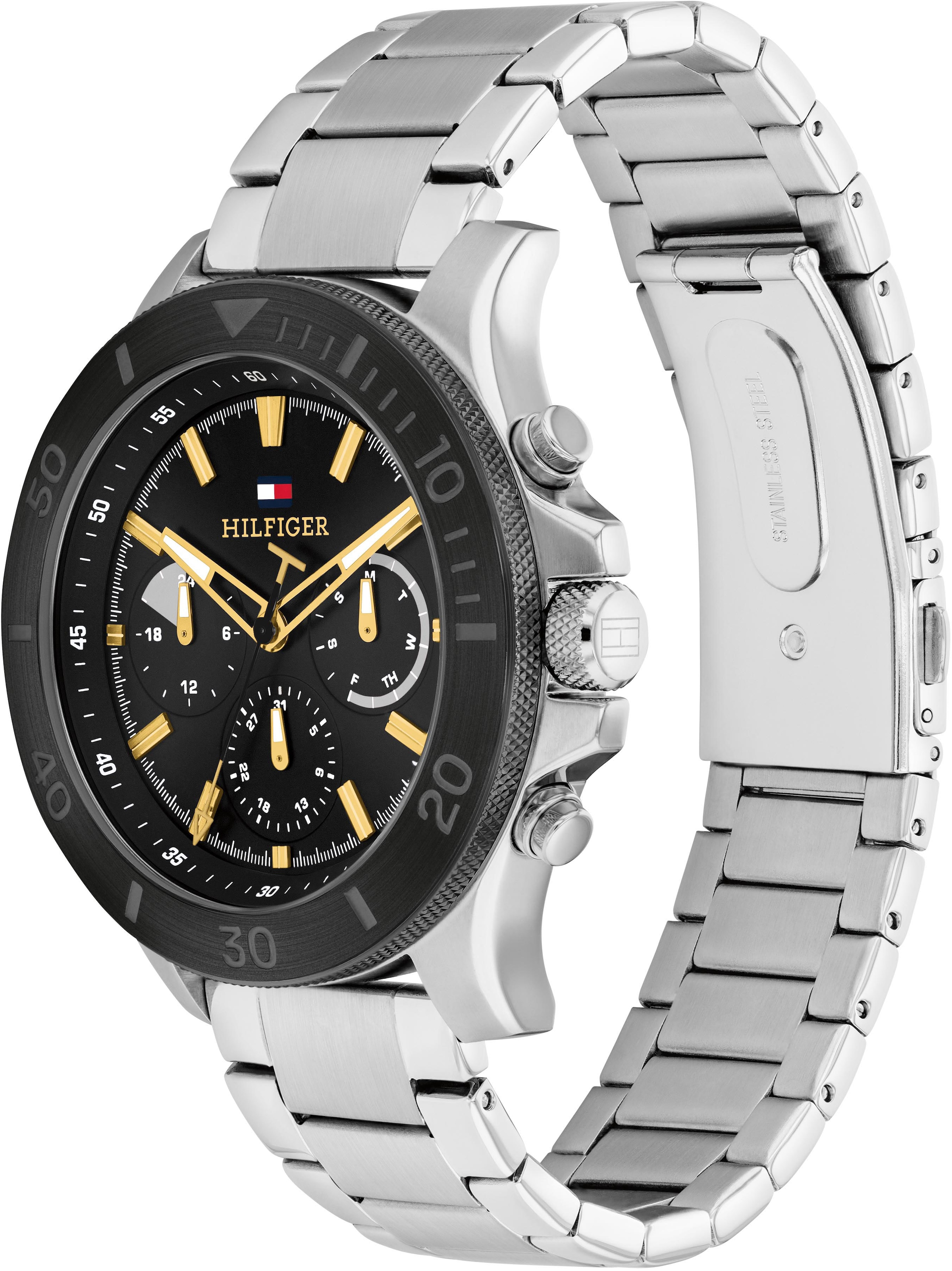 Tommy Hilfiger Multifunktionsuhr »BRYAN«, Quarzuhr, Armbanduhr, Herrenuhr, Datum, Edelstahlarmband