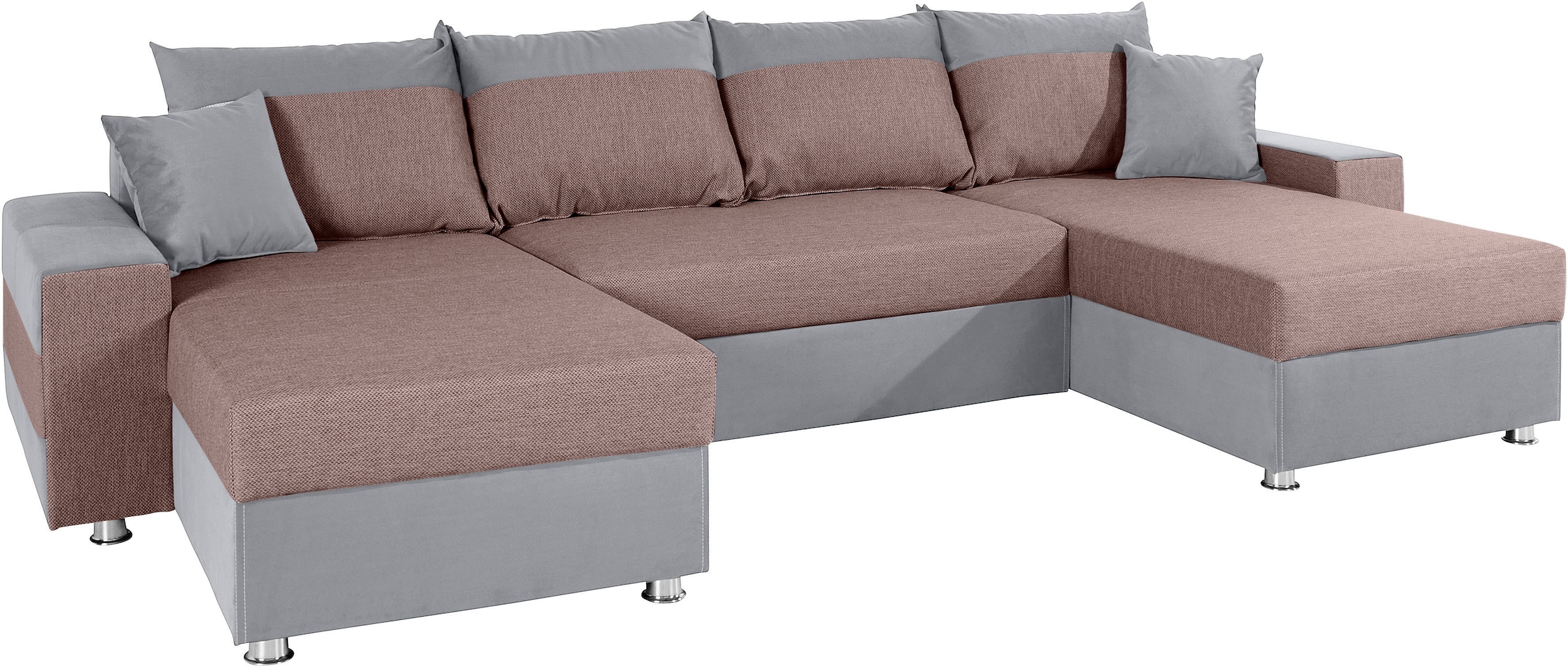 COLLECTION AB Wohnlandschaft »Antalya U-Form«, mit Bettkasten und Bettfunktion, 2 Zierkissen inklusive