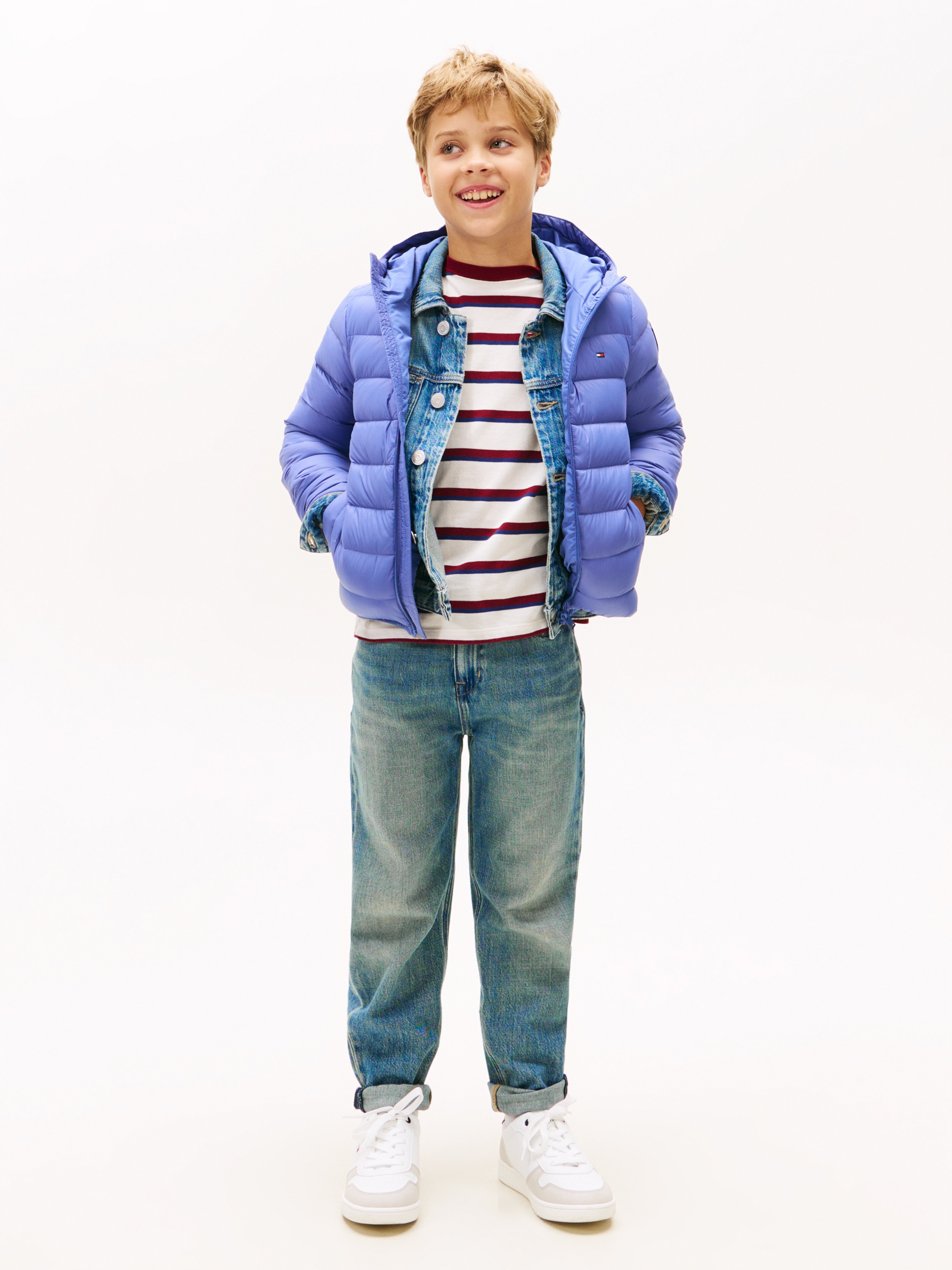 Tommy Hilfiger Steppjacke »U LIGHT DOWN HOODED JACKET«, mit Kapuze, Kinder bis 16 Jahre