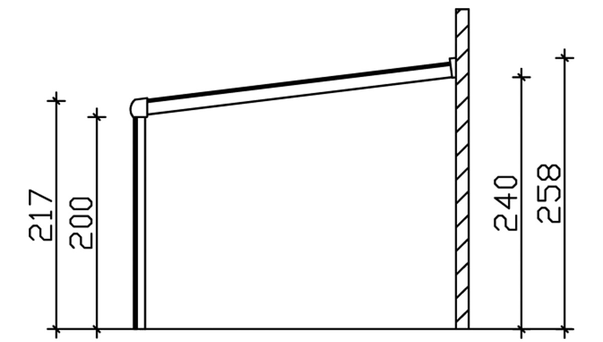 Skanholz Terrassendach »Genua«, 541 cm Breite, verschiedene Tiefe