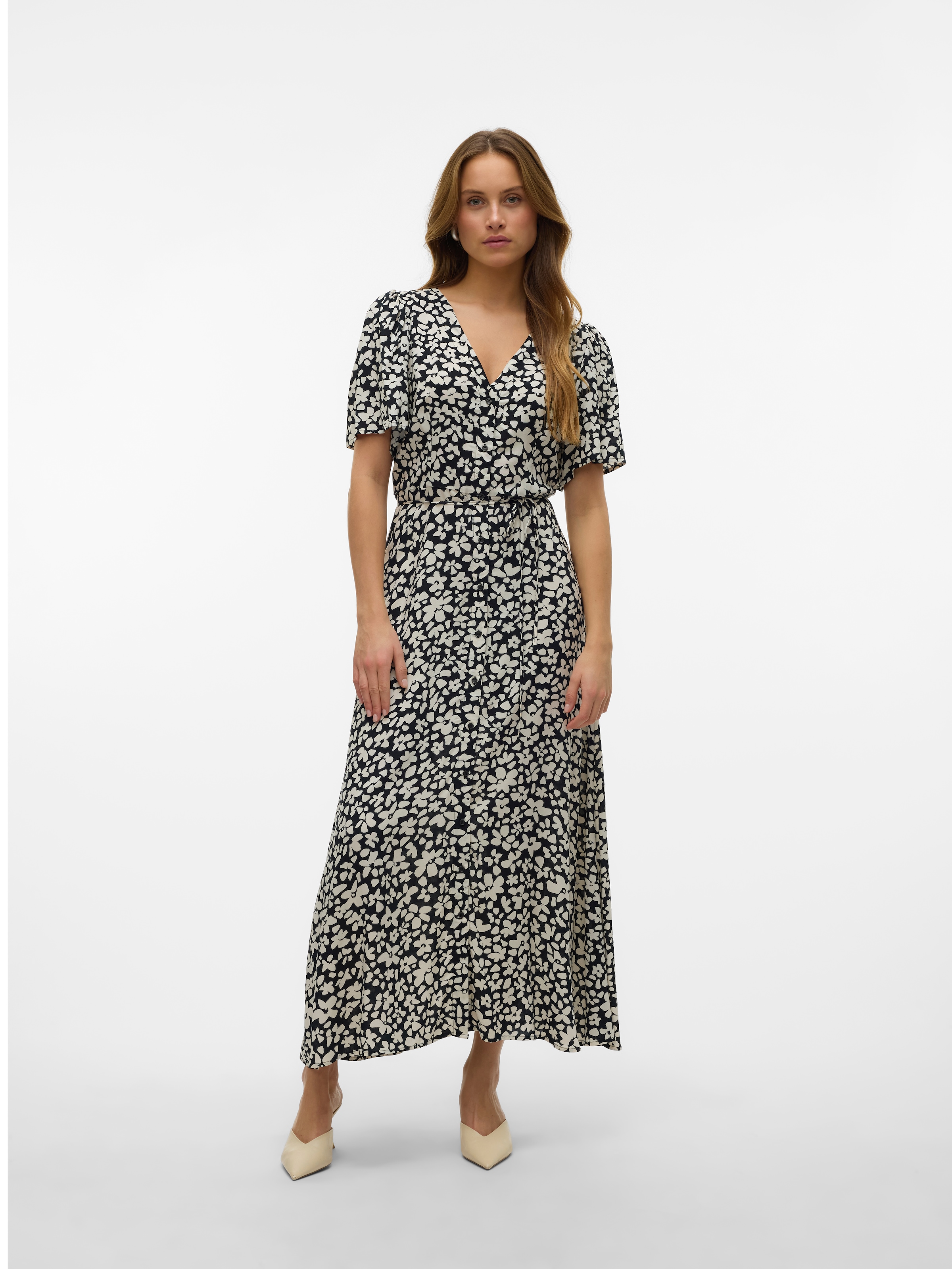 Vero Moda Sommerkleid »VMALBA SS CALF DRESS WVN GA NOOS«