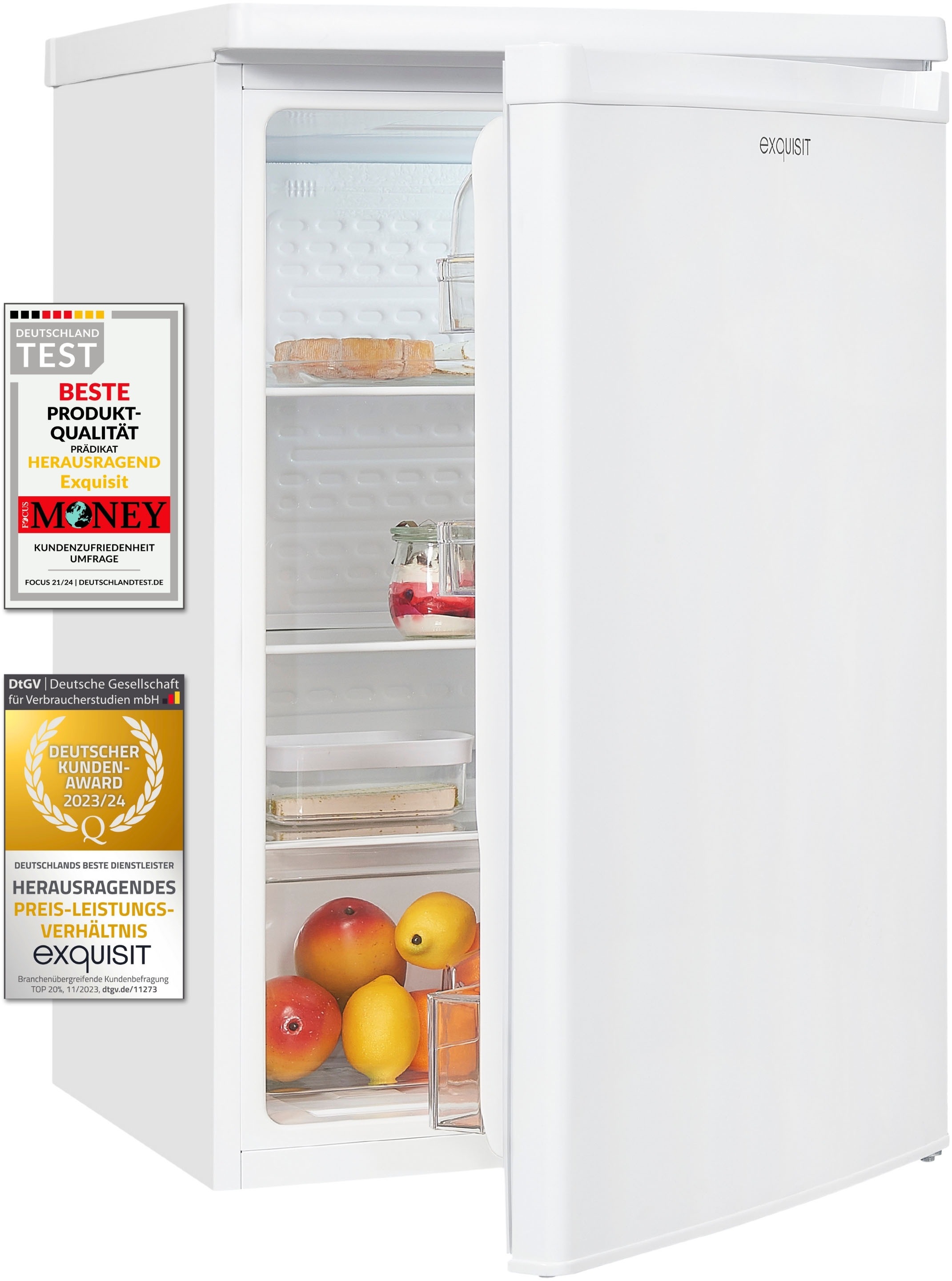 exquisit Vollraumkühlschrank »KS16-V-040D«, 126 Liter Nutzinhalt, Leiser Betrieb, Energieeffizienzklasse D