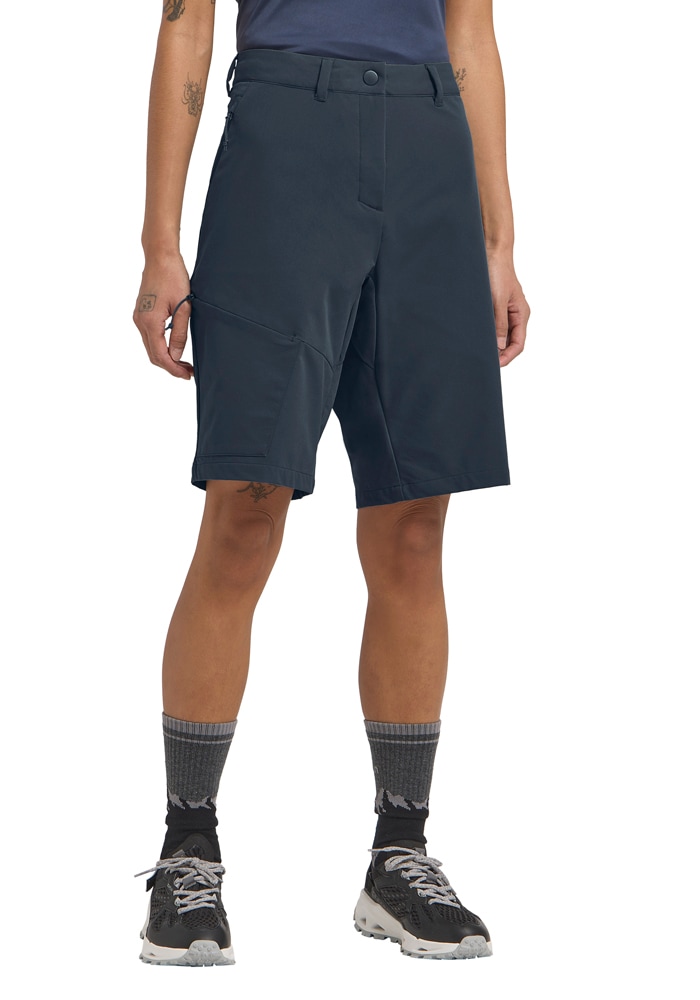 Jack Wolfskin Shorts "PICO TRAIL SHORTS W" mit zwei Hüfttaschen, winddicht, atmungsaktiv, längerer Bermudaschnitt