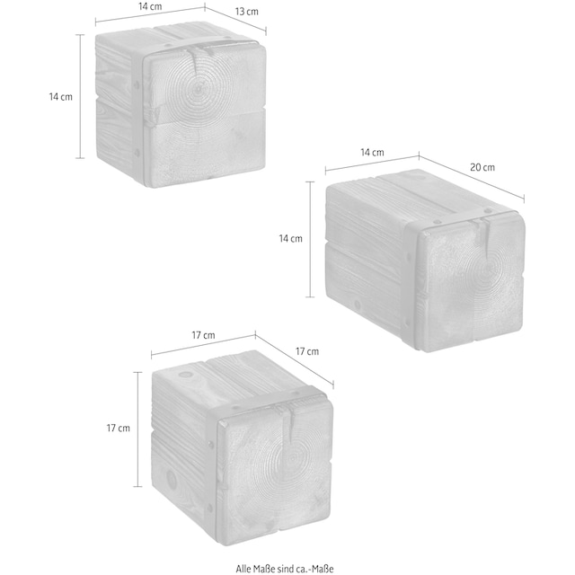 Home affaire Wandregal »Holzpfeiler«, (3 St.) bestellen | BAUR