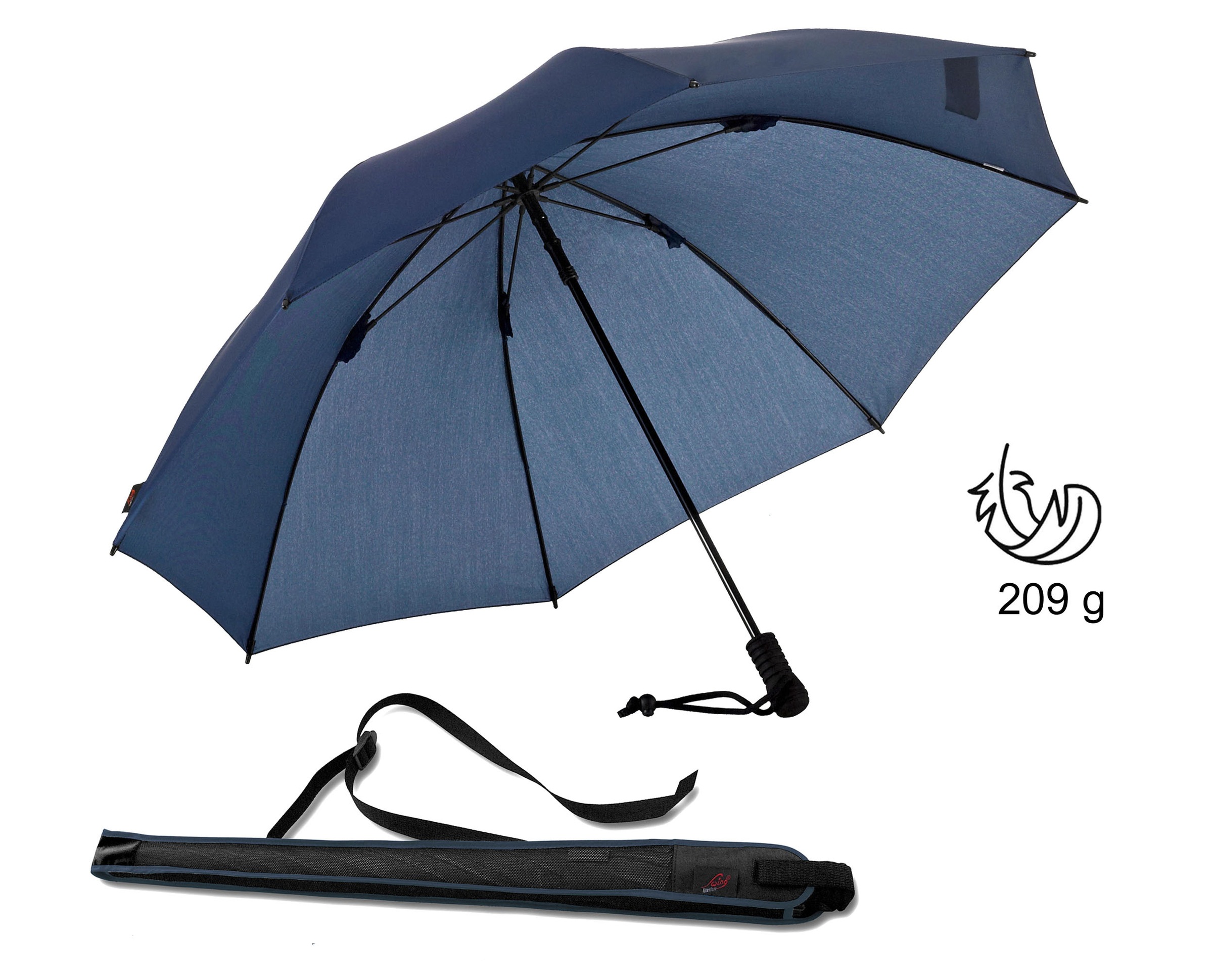 EuroSCHIRM Stockregenschirm "Swing liteflex", mit Schultertragegurt an der Hülle, besonders leicht und stabil