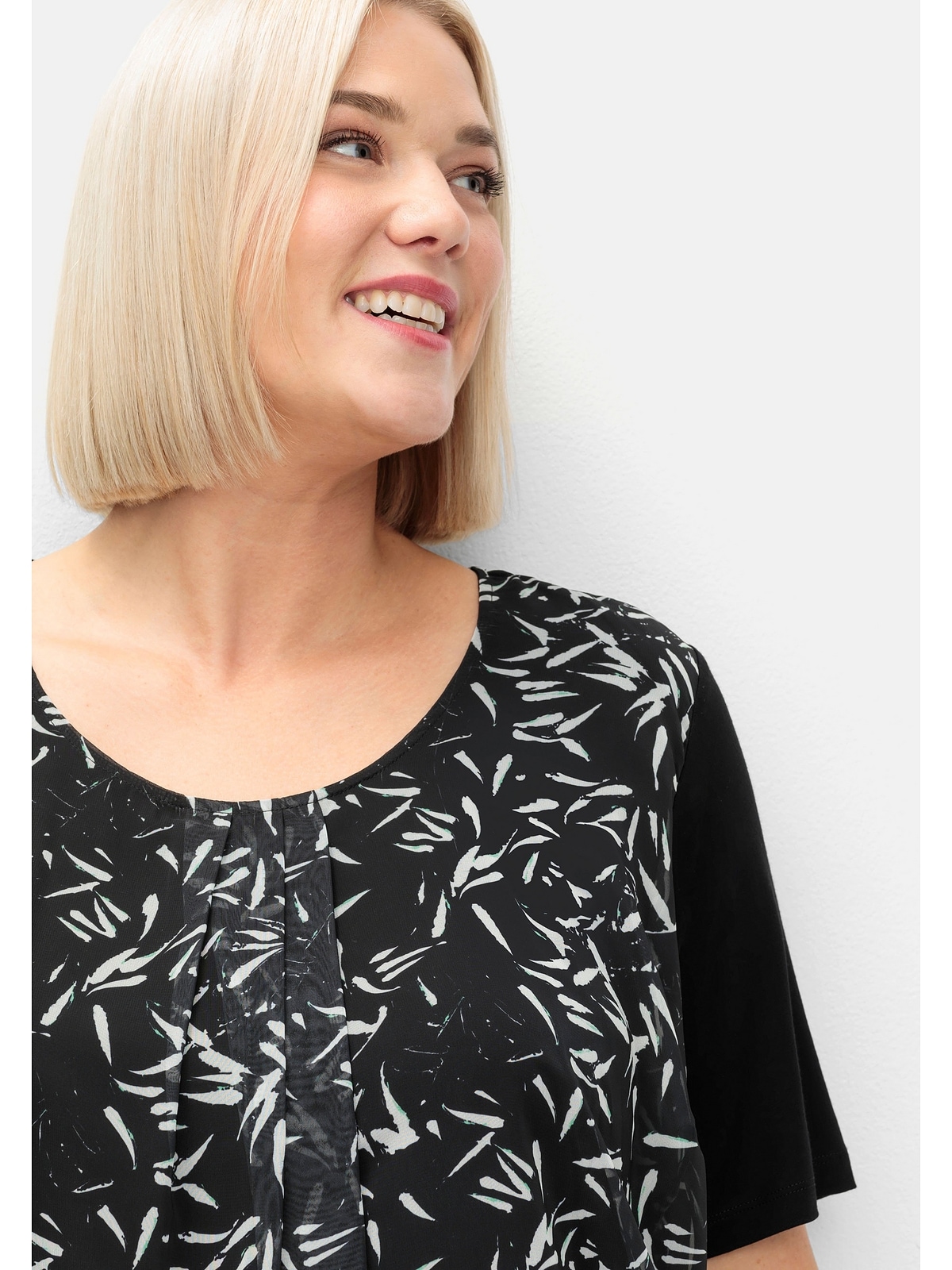 Sheego Blusenshirt »Große Größen«, aus Jersey und Chiffon
