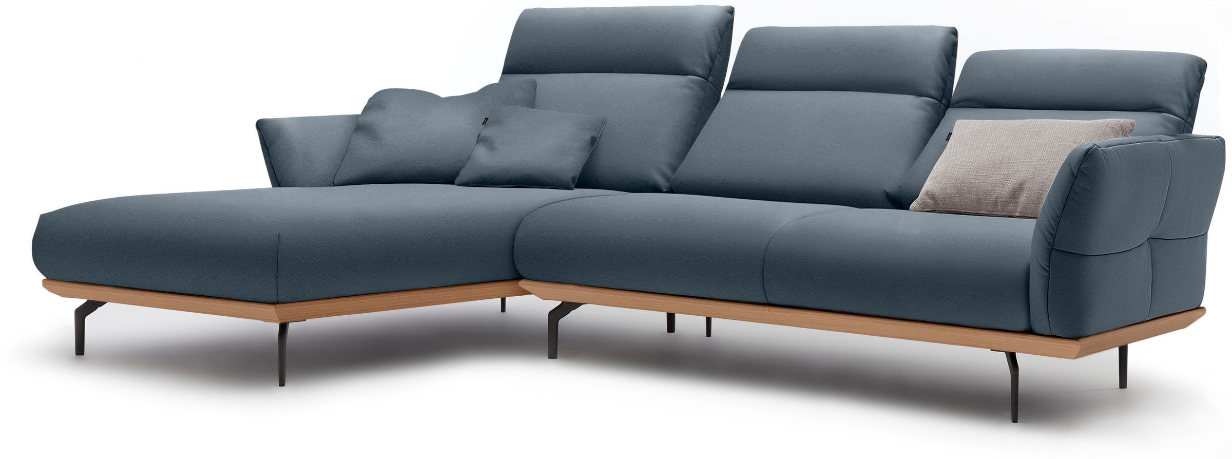 Creation BY ROLF BENZ Ecksofa »hs.460«, Sockel in Eiche, Alugussfüße in umbragrau, Breite 298 cm