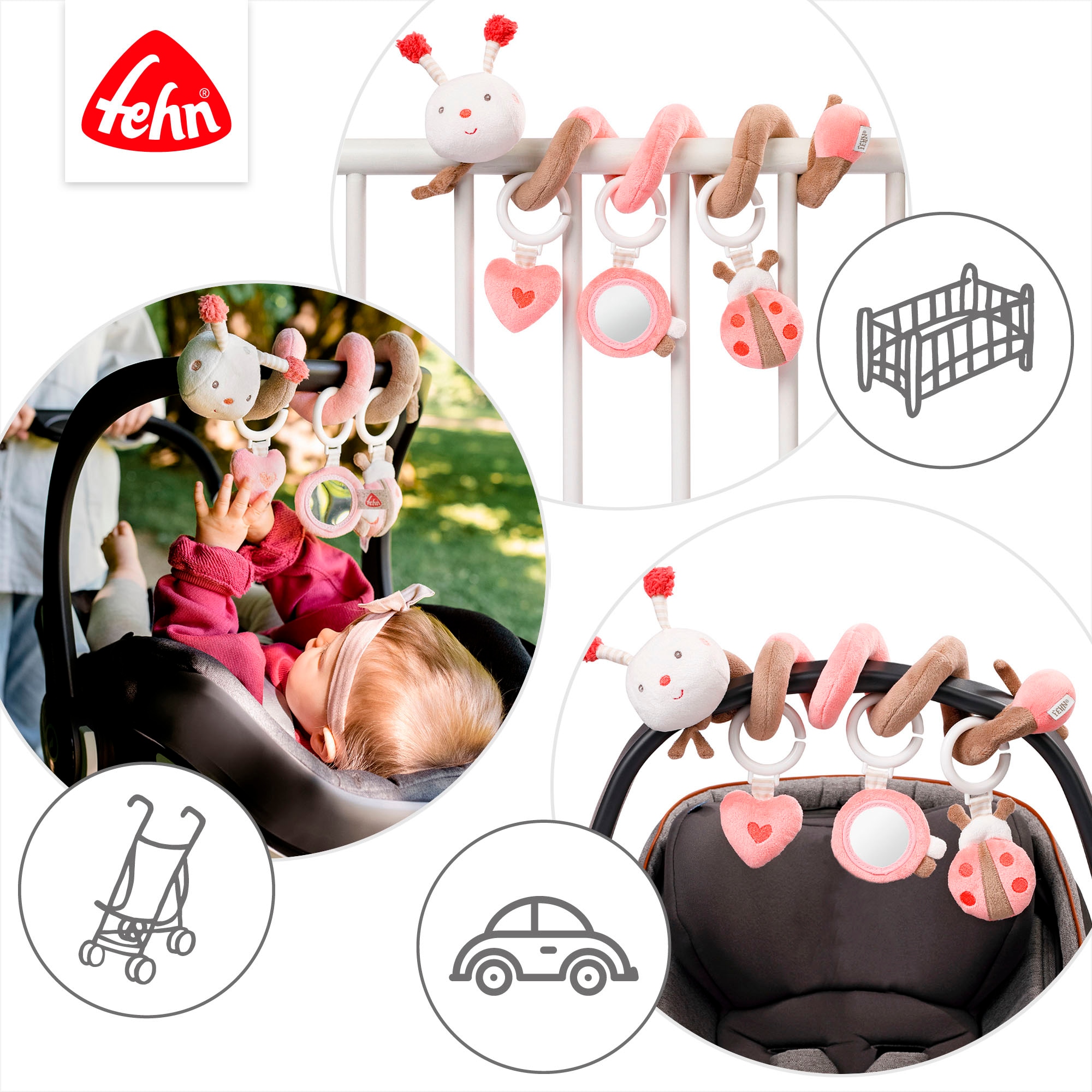 Fehn Greifspielzeug »Classic Stars, Garden Dreams Activity-Spirale Biene«