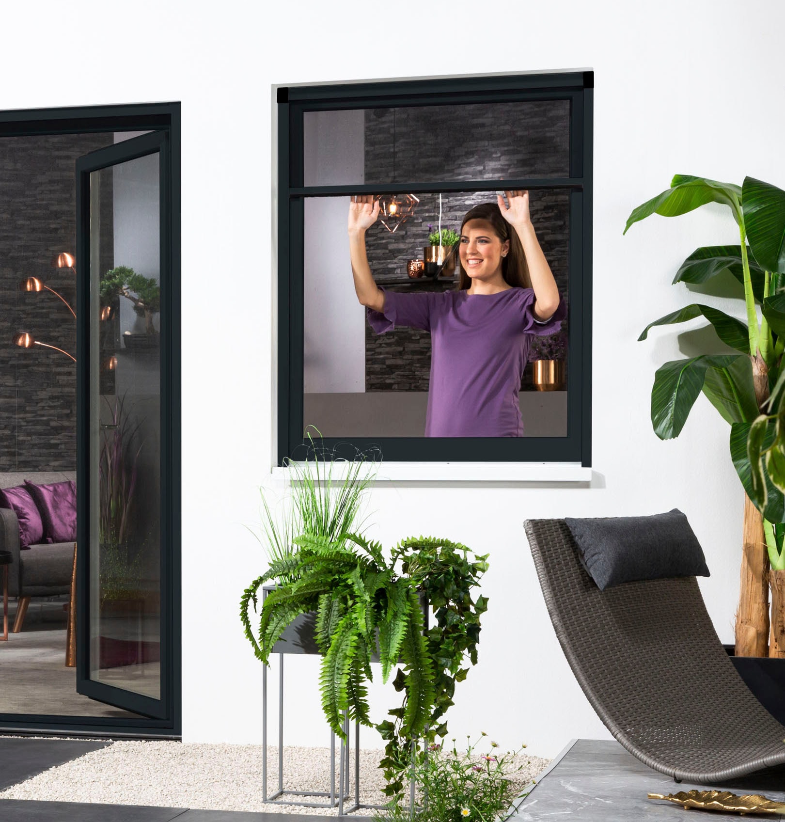 hecht international Insektenschutz-Fensterrahmen »SMART«, 100x160 cm, kürzbar