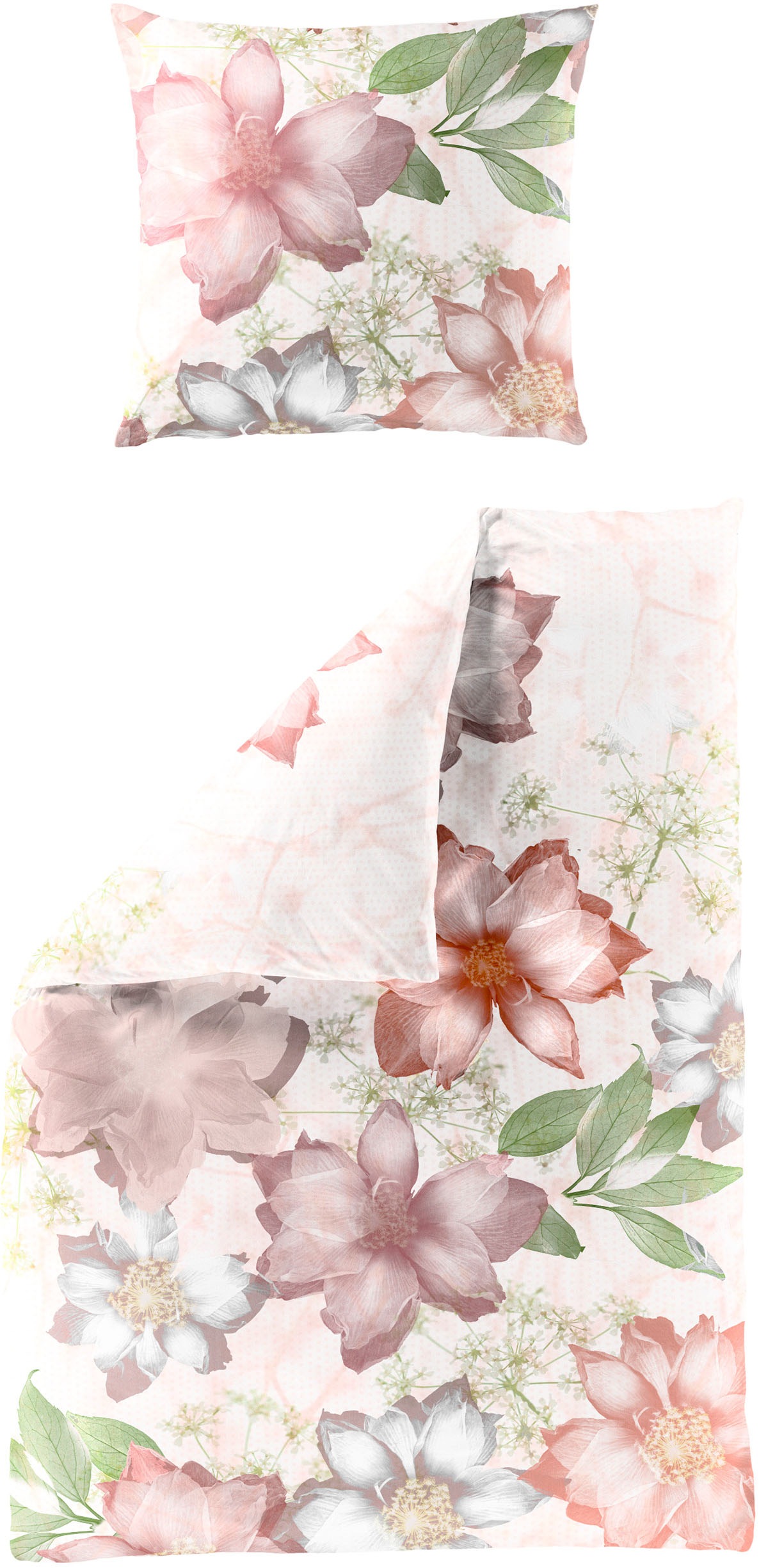BIERBAUM "5306" 2 Stk. Mako-Satin, 100 % Baumwolle, pflegeleicht, hochwertiger Digitaldruck