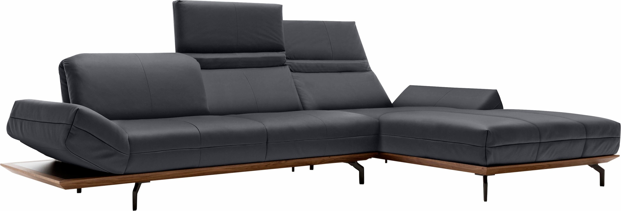 Creation BY ROLF BENZ Ecksofa »CR.420, Designecksofa, L-Form«, in 2 Qualitäten, Holzrahmen in Eiche Natur oder Nußbaum, Breite 293 cm