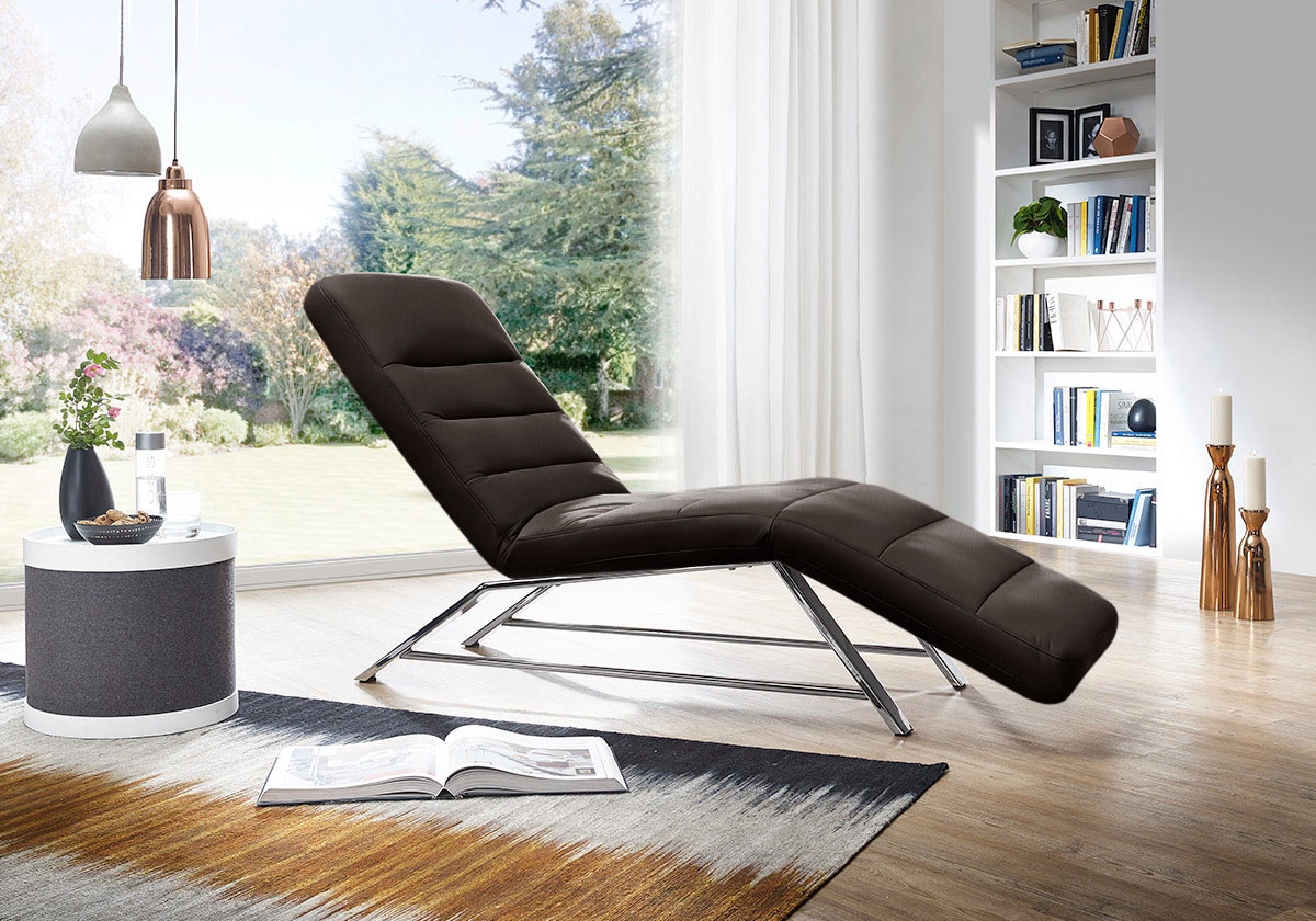 W.SCHILLIG Relaxliege "daily dreams bequem und elegant, B/T 75/170cm" Funktionsliege wahlweise mit Motor, Gestell Chrom, Breite 75 cm