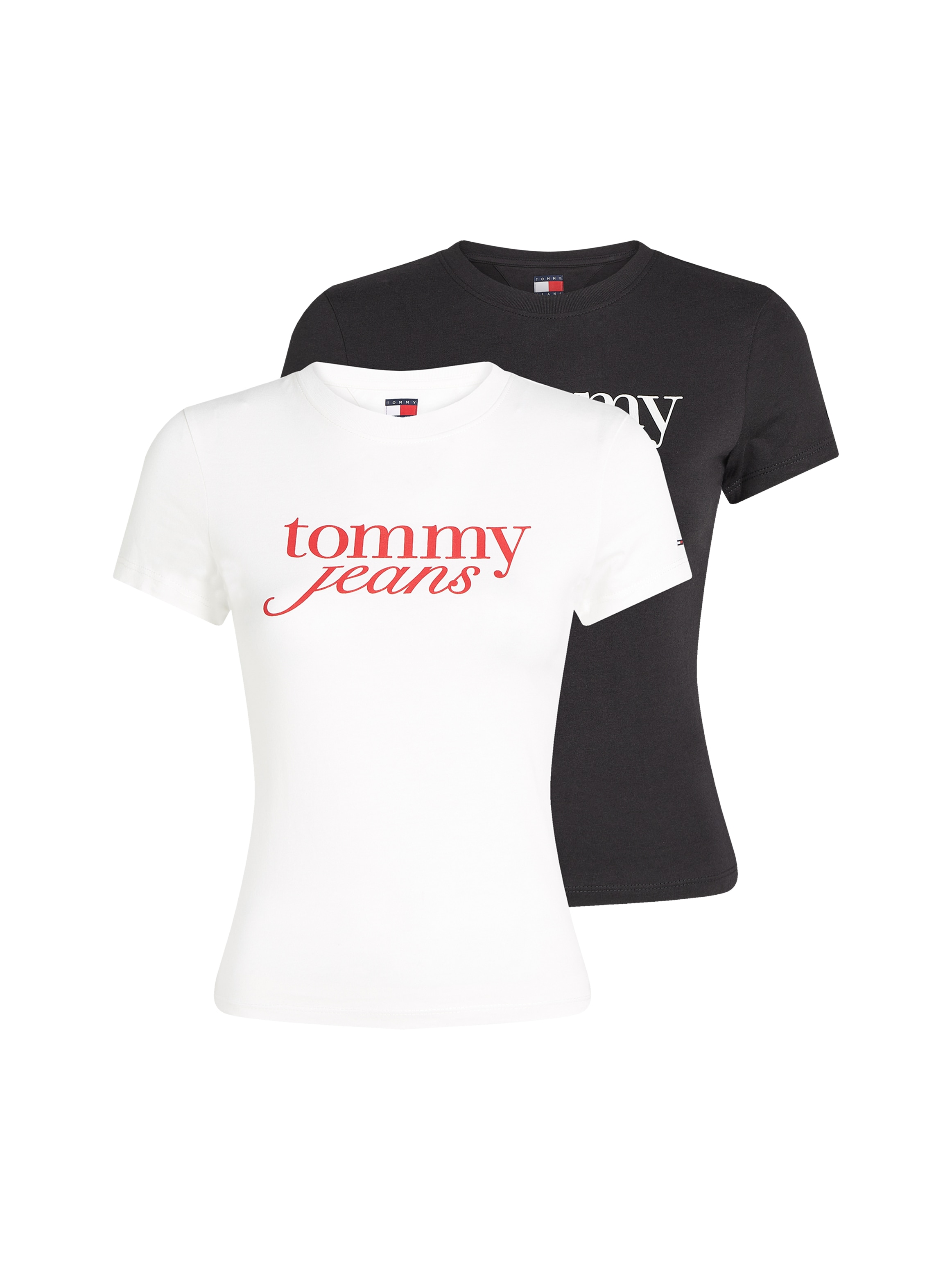 Tommy Jeans T-Shirt "TJW 2PACK ESSENTIAL LOGO TEE" Packung, 2 Stk. mit Logo günstig online kaufen