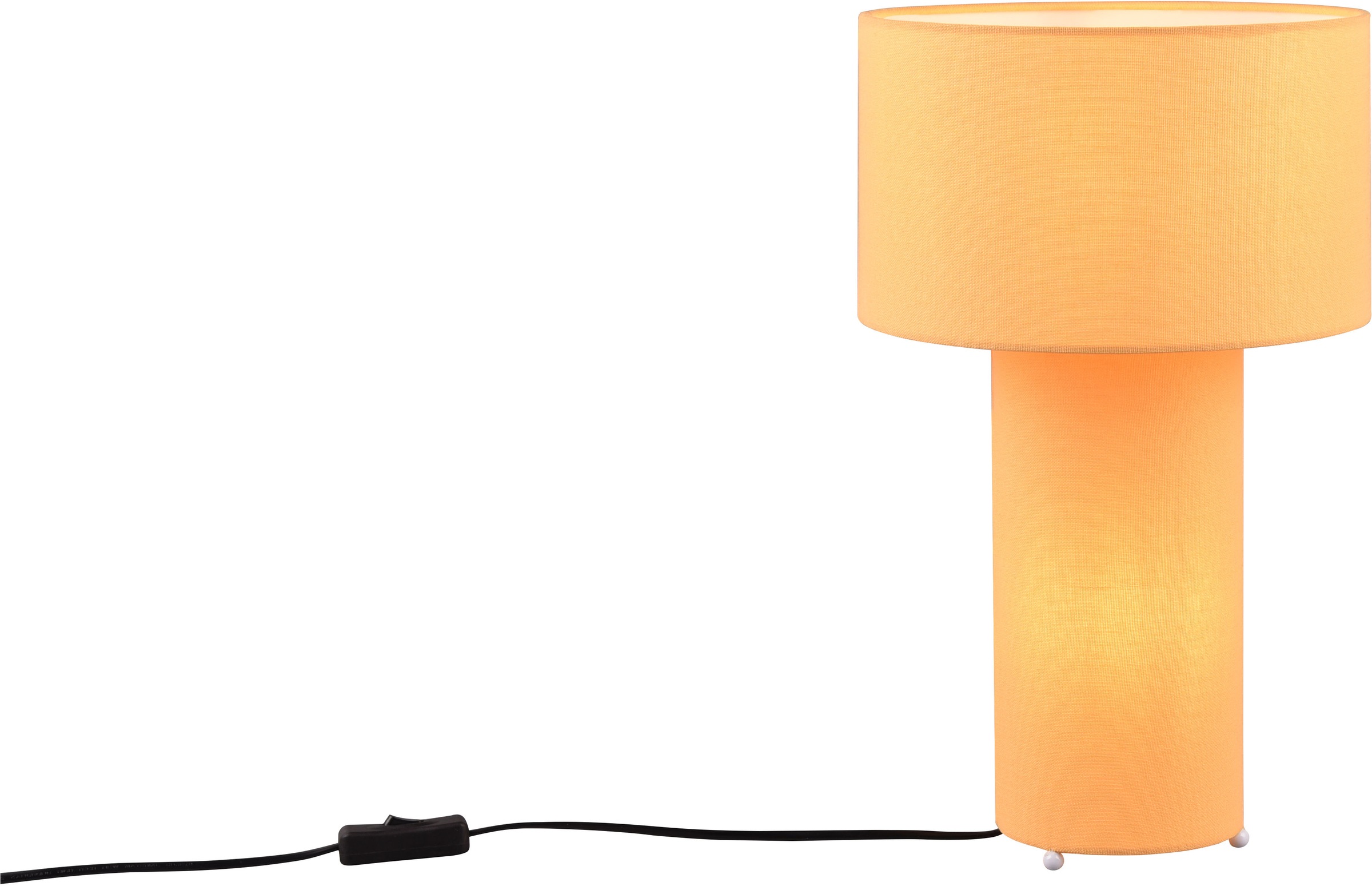 TRIO Leuchten Schreibtischlampe »BALE, Nachttischlampe Stoff exkl 2xE27 max 10W mit Schnurschalter«, 2 flammig, Leuchtmittel E27 | Leuchtmittel wechselbar, Beleuchtung im Fuß und im Lampenschirm, Höhe 40cm Ø24cm Tischleuchte