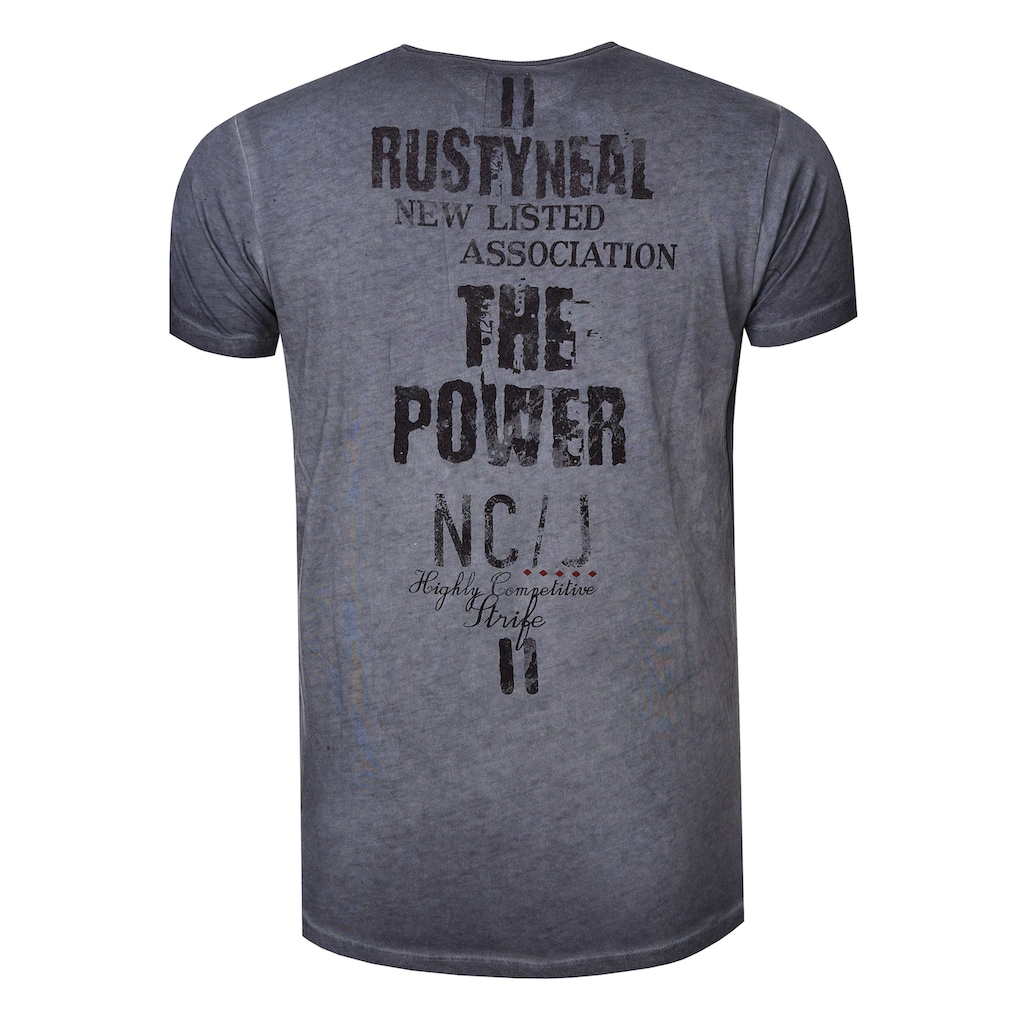 Rusty Neal T-Shirt, mit coolen Schriftzügen