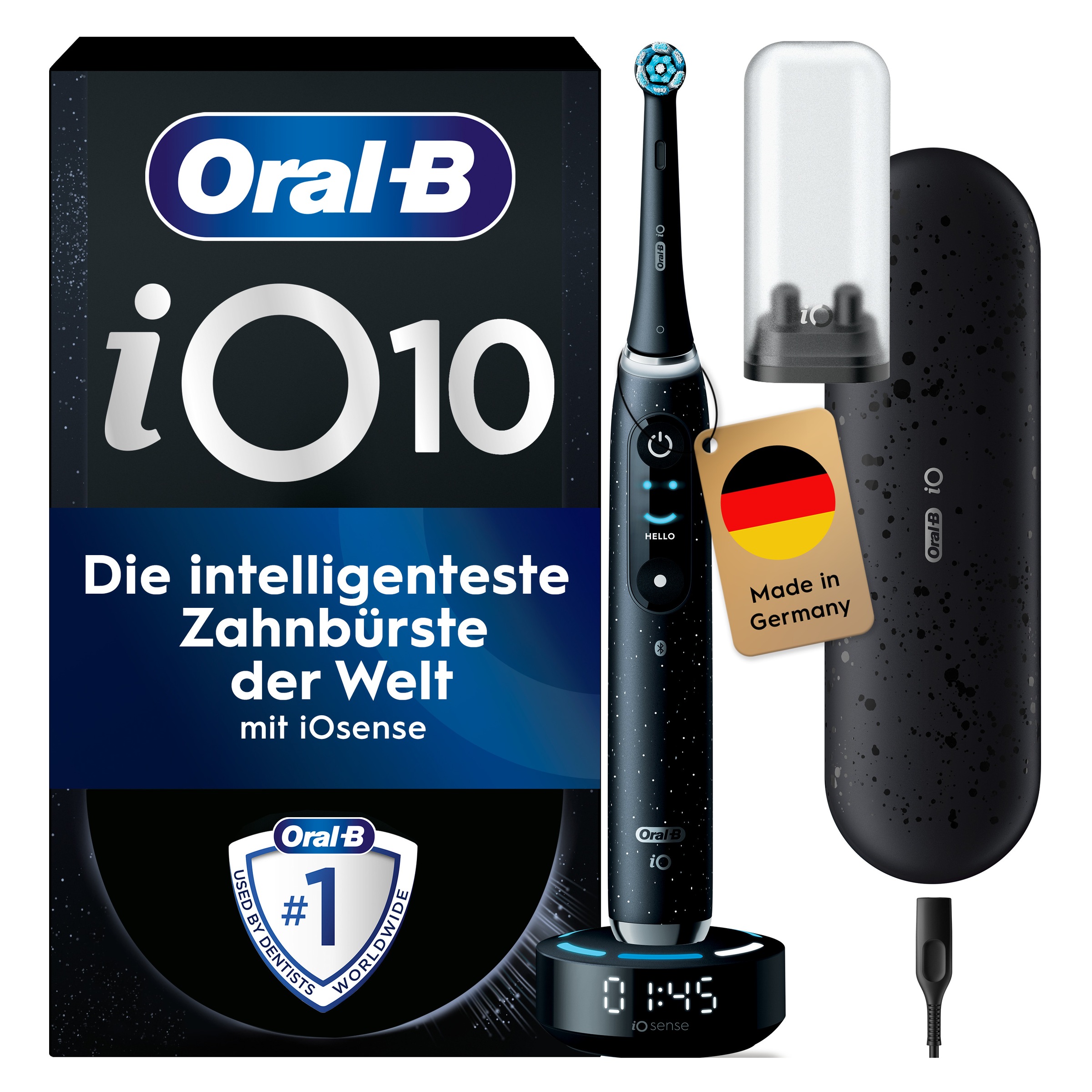 ORAL-B Elektrische Zahnbürste "iO Series 10 Luxe Edition", schwarz, Elektrozahnbürsten, Magnet-Technologie