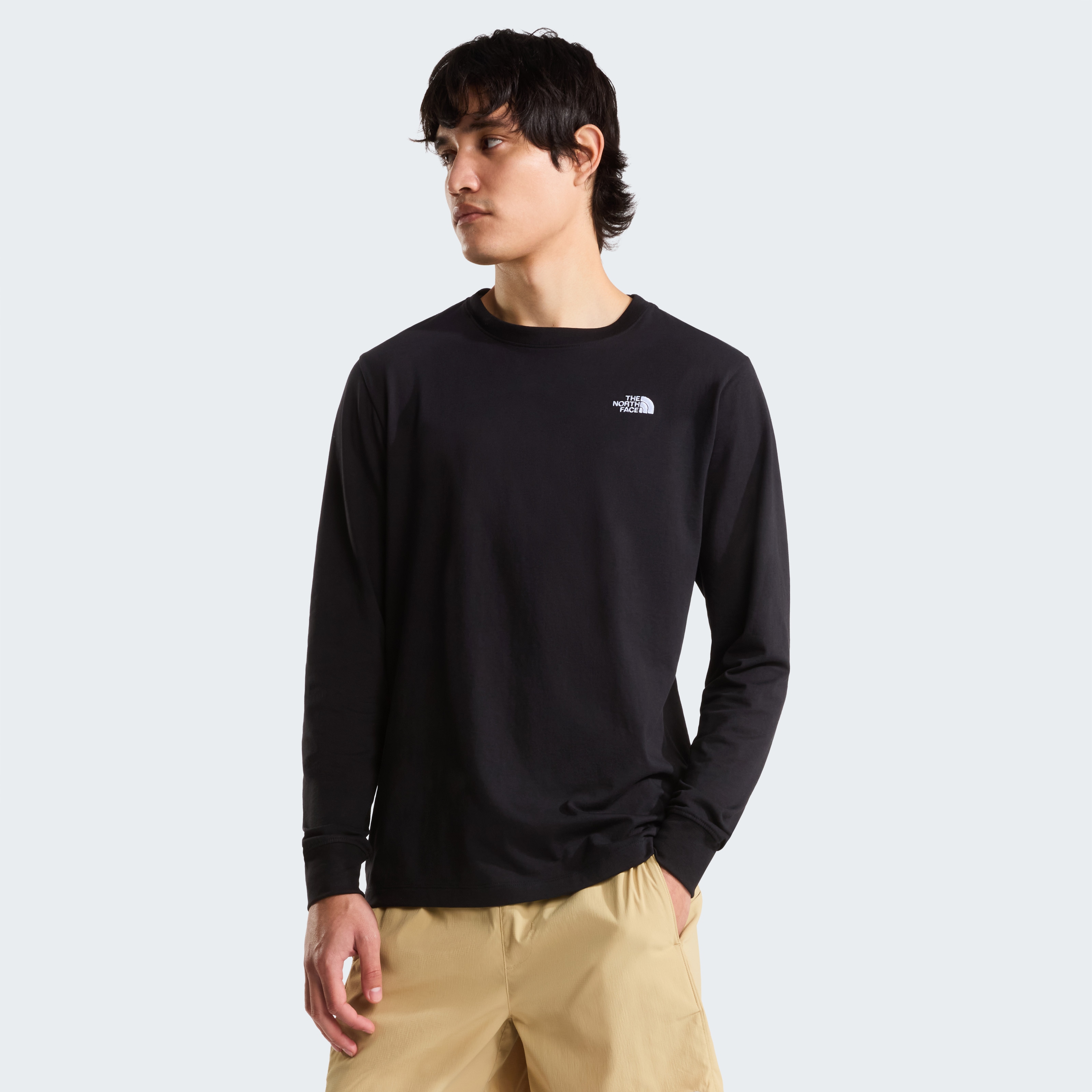 The North Face Langarmshirt "M EVOLUTION SIMPLE DOME REGULAR LONG SLE" mit Rundhalsausschnitt, reguläre Passform, aus Baumwollmischung