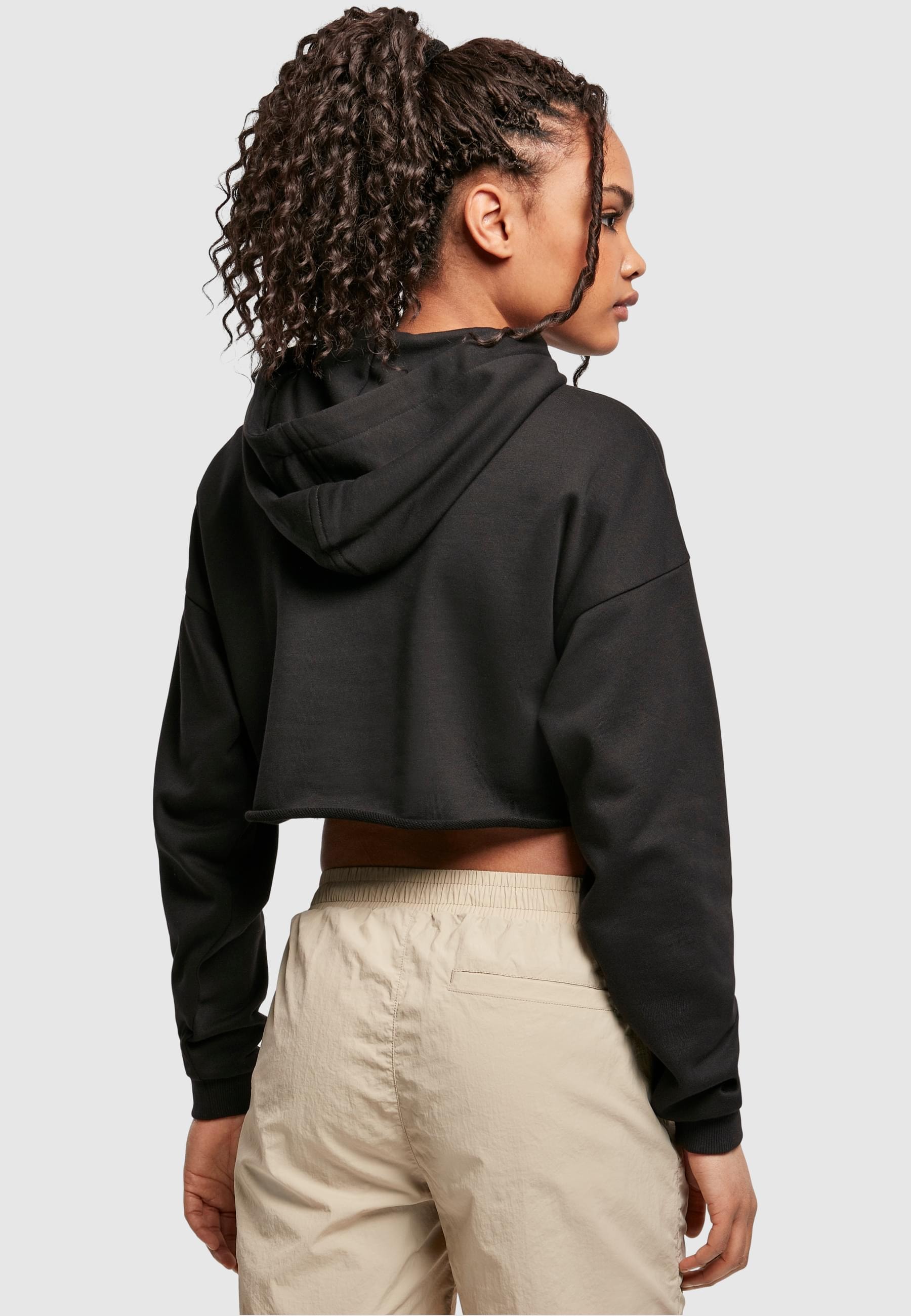 URBAN CLASSICS Rundhalspullover »Urban Classics Damen Ladies Oversized Cropped Hoody«, (1 tlg.)
