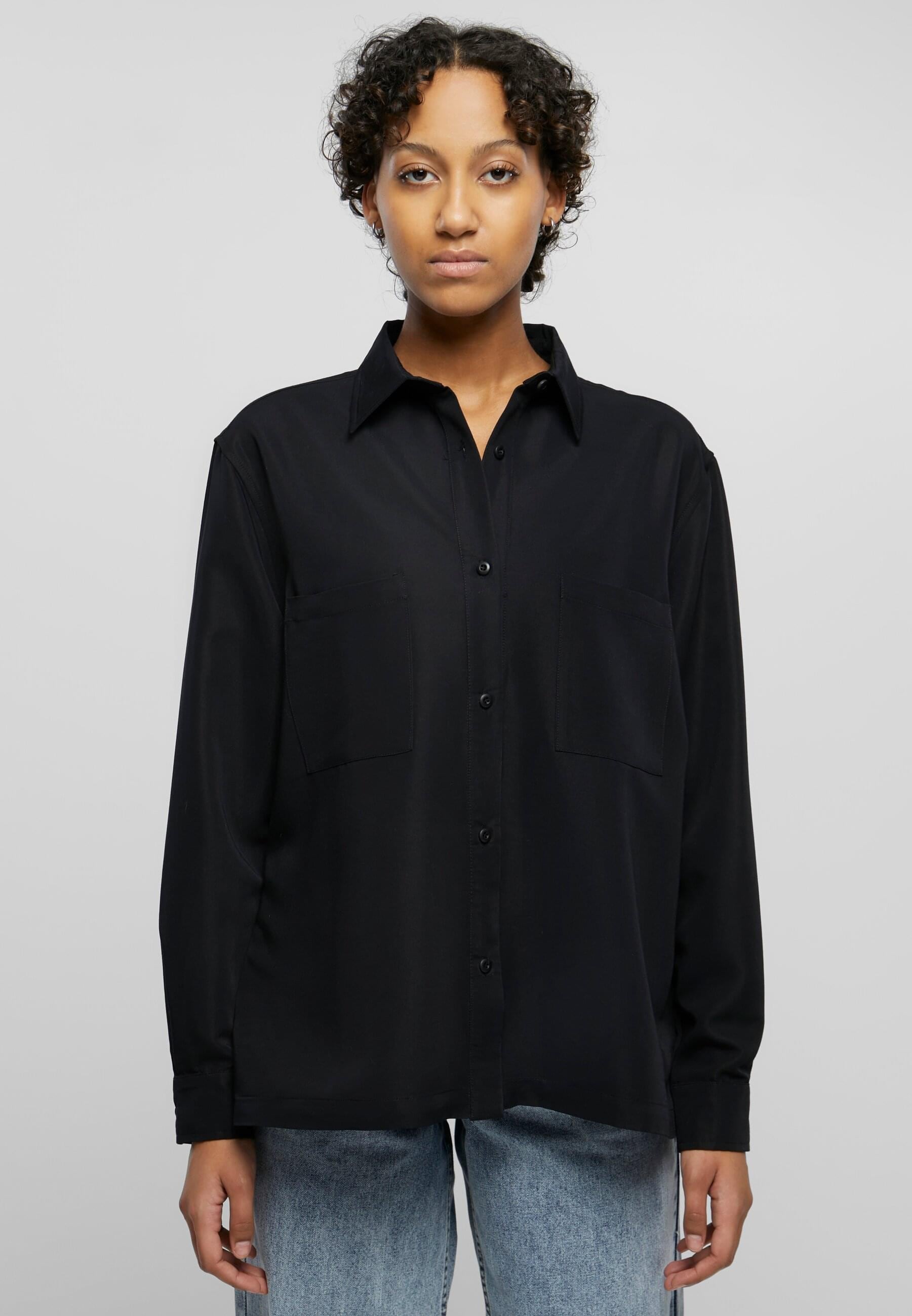 URBAN CLASSICS Langarmhemd »Urban Classics Damen Ladies Oversized Twill Shirt«