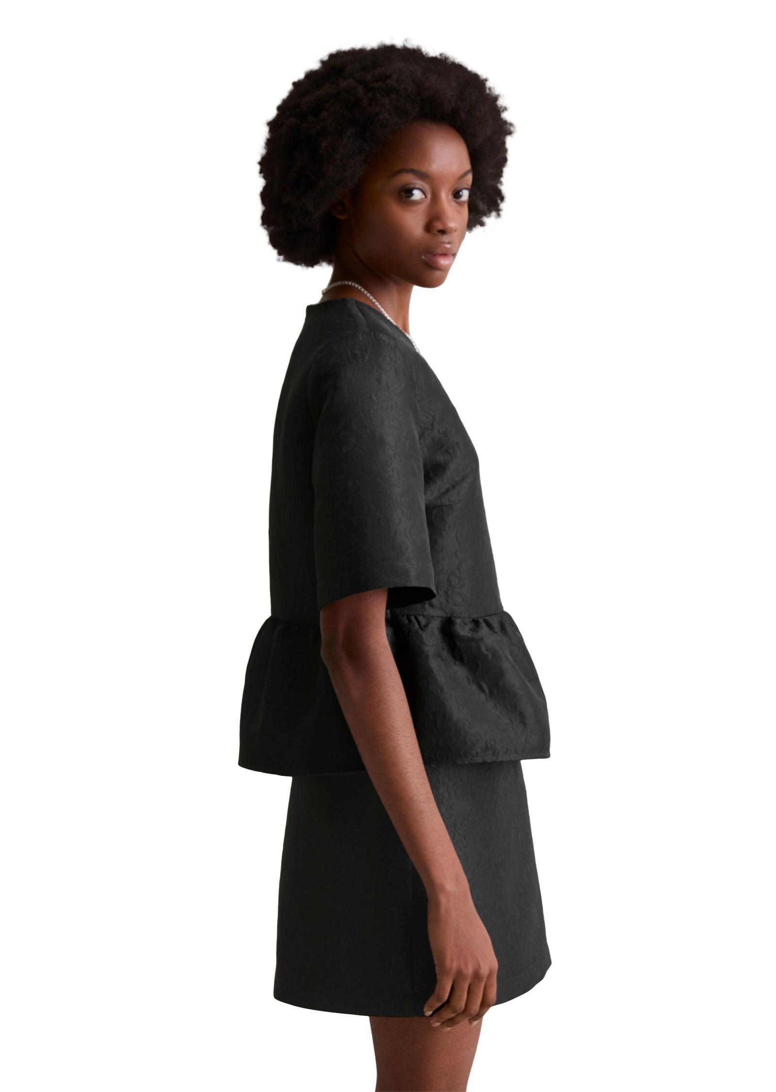 Marc O'Polo DENIM Kurzarmbluse »aus exklusivem Jacquard«