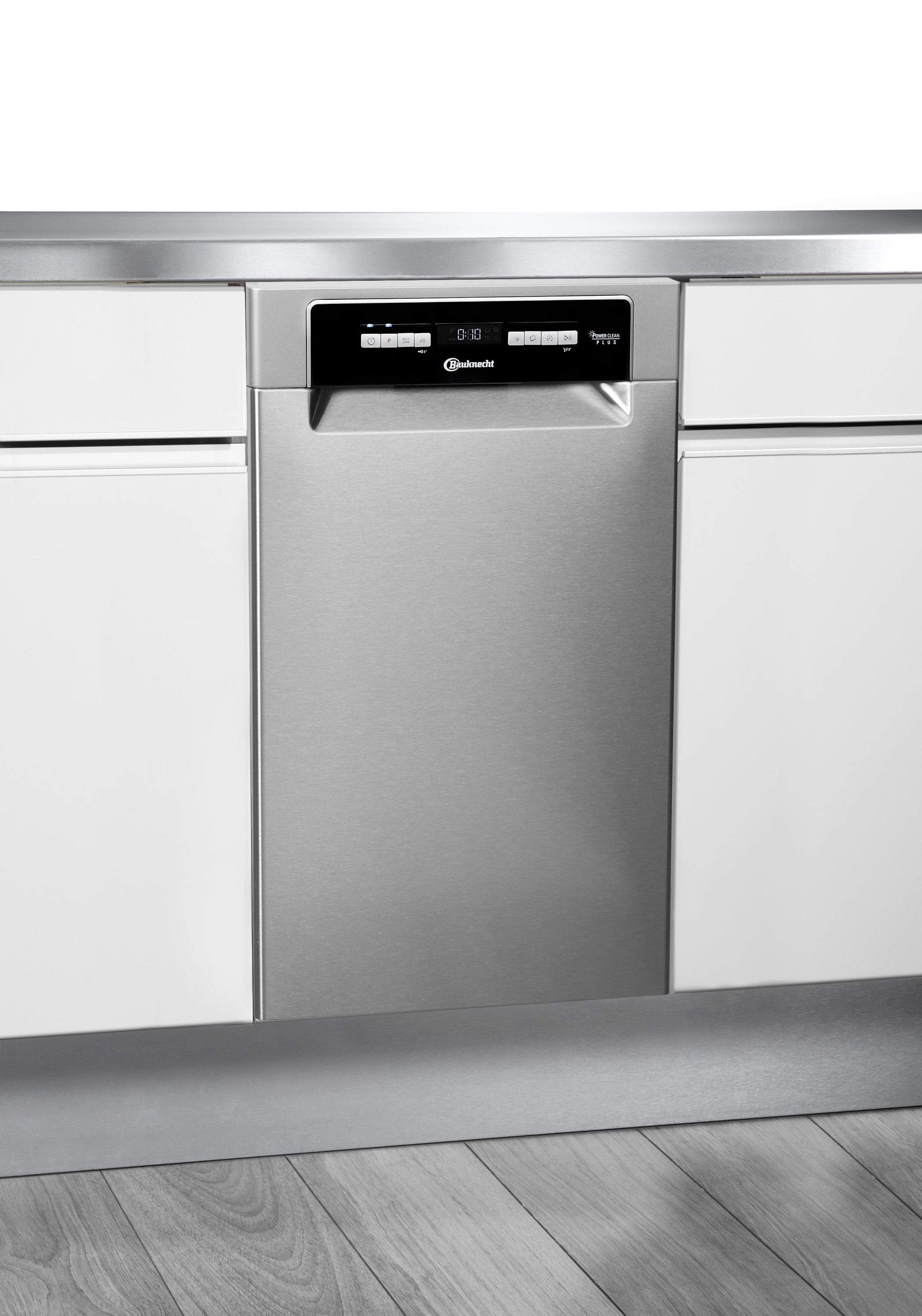 BAUKNECHT Unterbaugeschirrspüler "BSUO 3O21 PF X", B:44,8cm H:82cm T:59cm, silber, Geschirrspüler