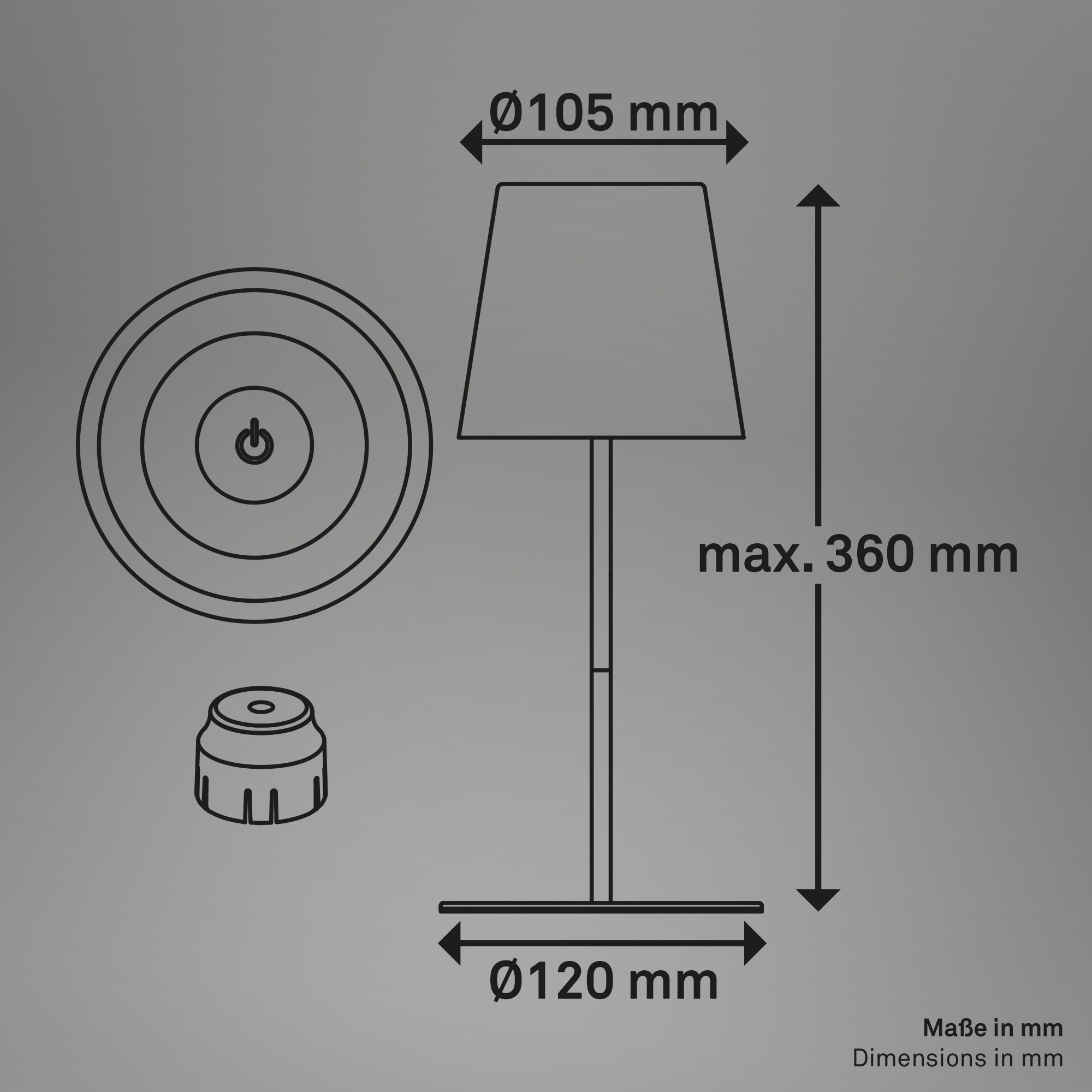 Briloner Leuchten LED Außen-Tischleuchte »RGB/W Akku Tischleuchte, IP44, 2,5W, inkl. Flaschenhalter«, Leuchtmittel LED-Modul | LED fest integriert