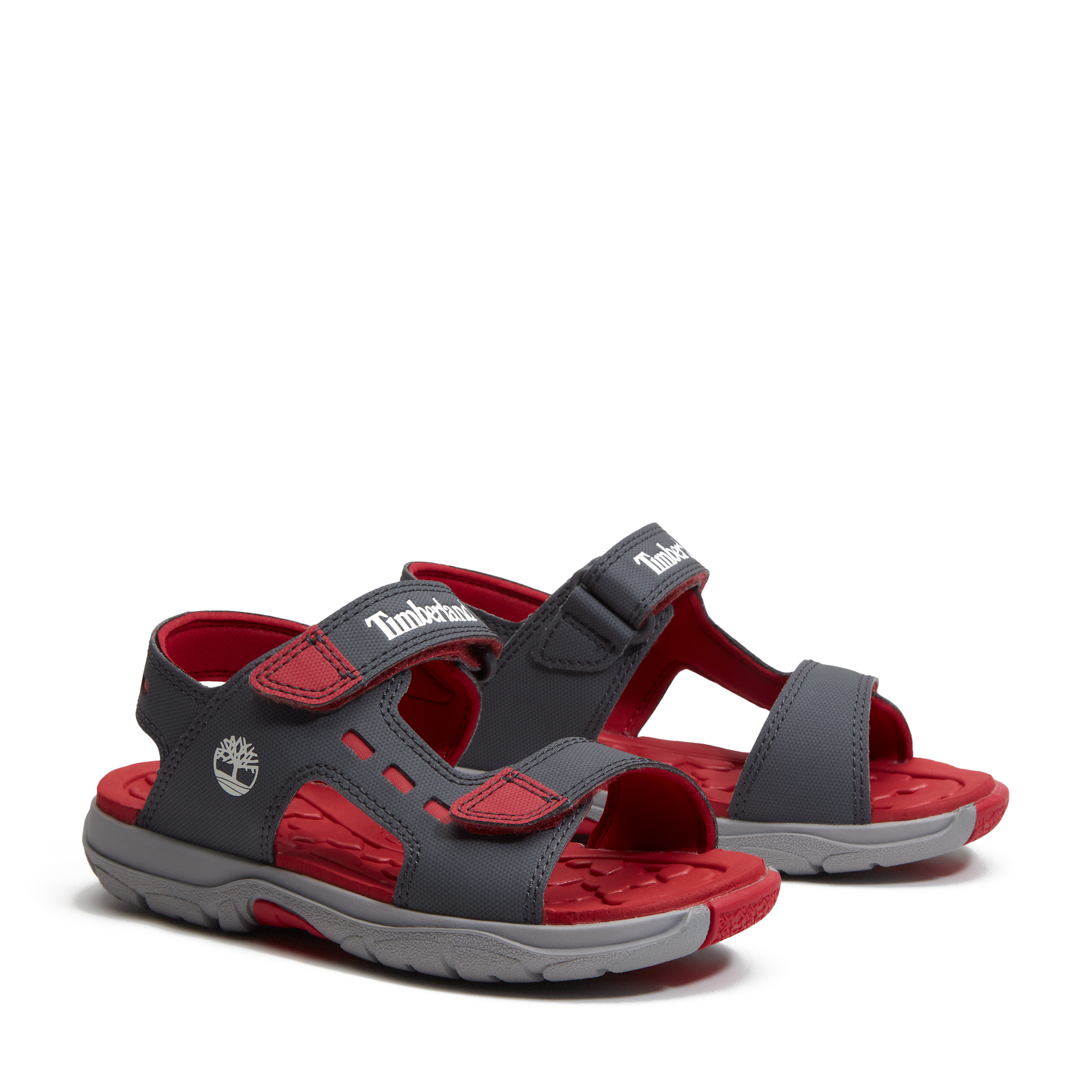 Sandale TIMBERLAND "MOSS JUMP BACKSTRAP SANDAL", Mädchen, Gr. 28, dunkelgrau, Leder, Schuhe Sandale, aus Leder