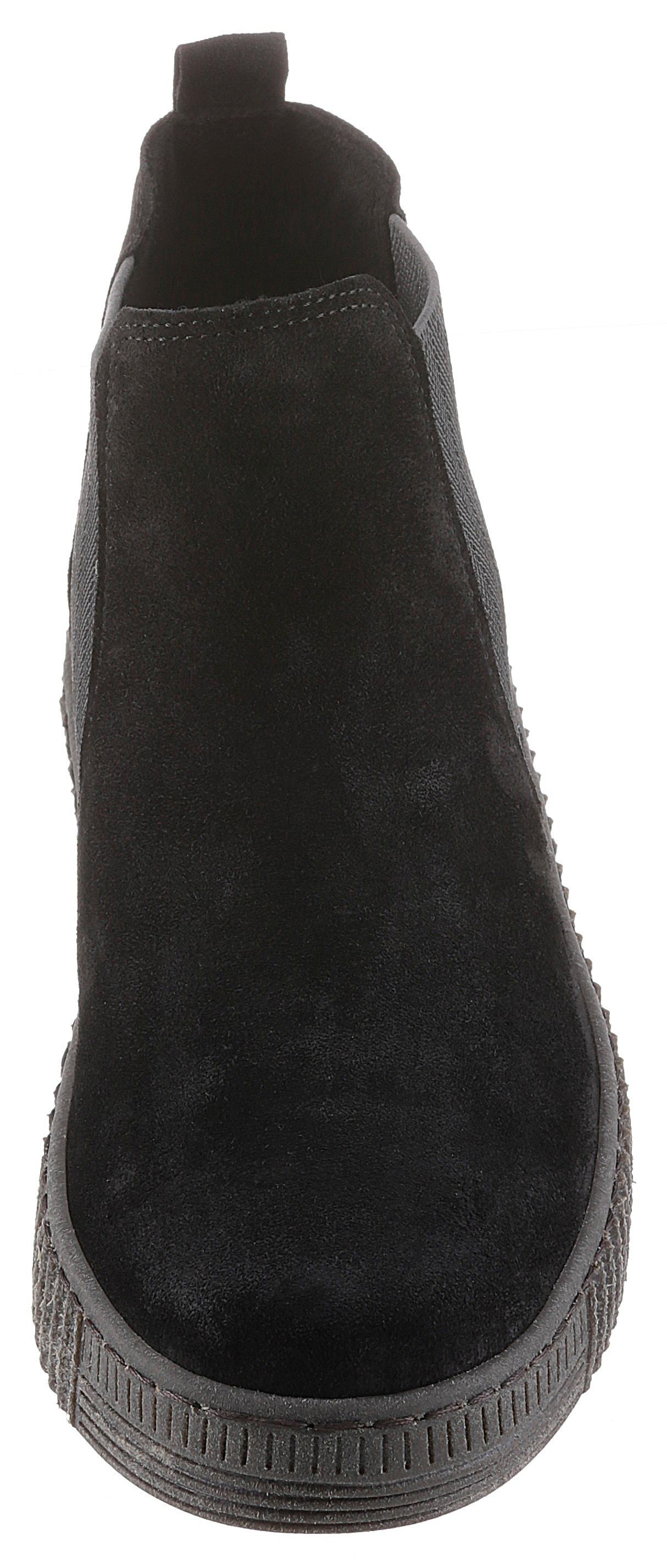 Gabor Chelseaboots, Plateau, Stiefelette, Schlupfschuh mit dezenten Kontrastnähten