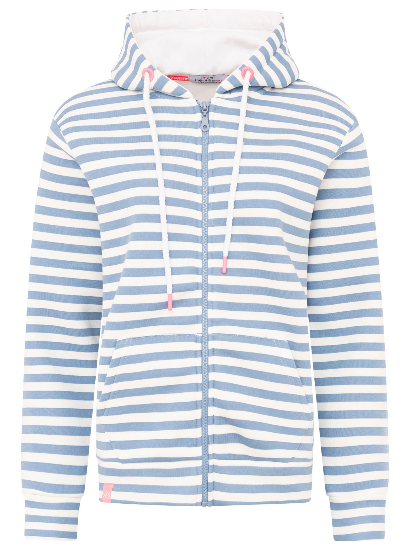 Zwillingsherz Kapuzensweatjacke Streifen, Kapuze, Reißverschluss, modisch, günstig online kaufen