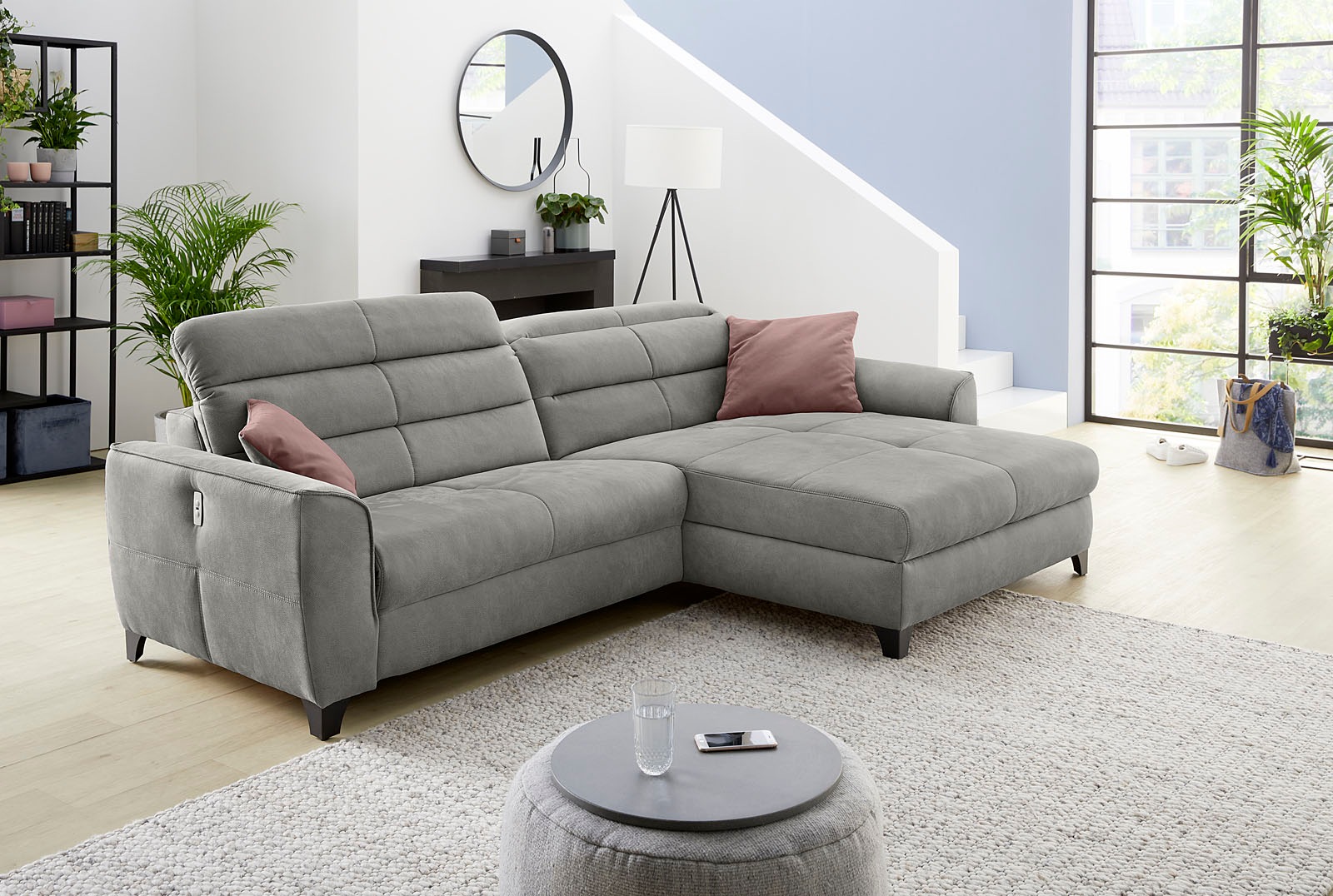 Jockenhöfer Gruppe Ecksofa »Double One L-Form«, mit 2x 120cm breiten, elektromotorischen Relaxfunktionen