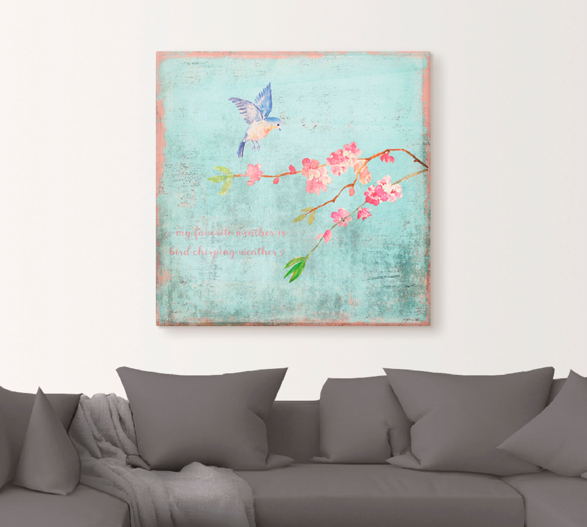 Artland Wandbild "Vogelgezwitscherwetter" Sprüche & Texte 1 Stk. tlg. auf H günstig online kaufen