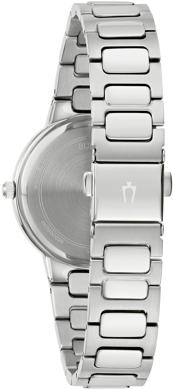 Bulova Quarzuhr, Armbanduhr, Damenuhr, Edelstahlarmband, analog
