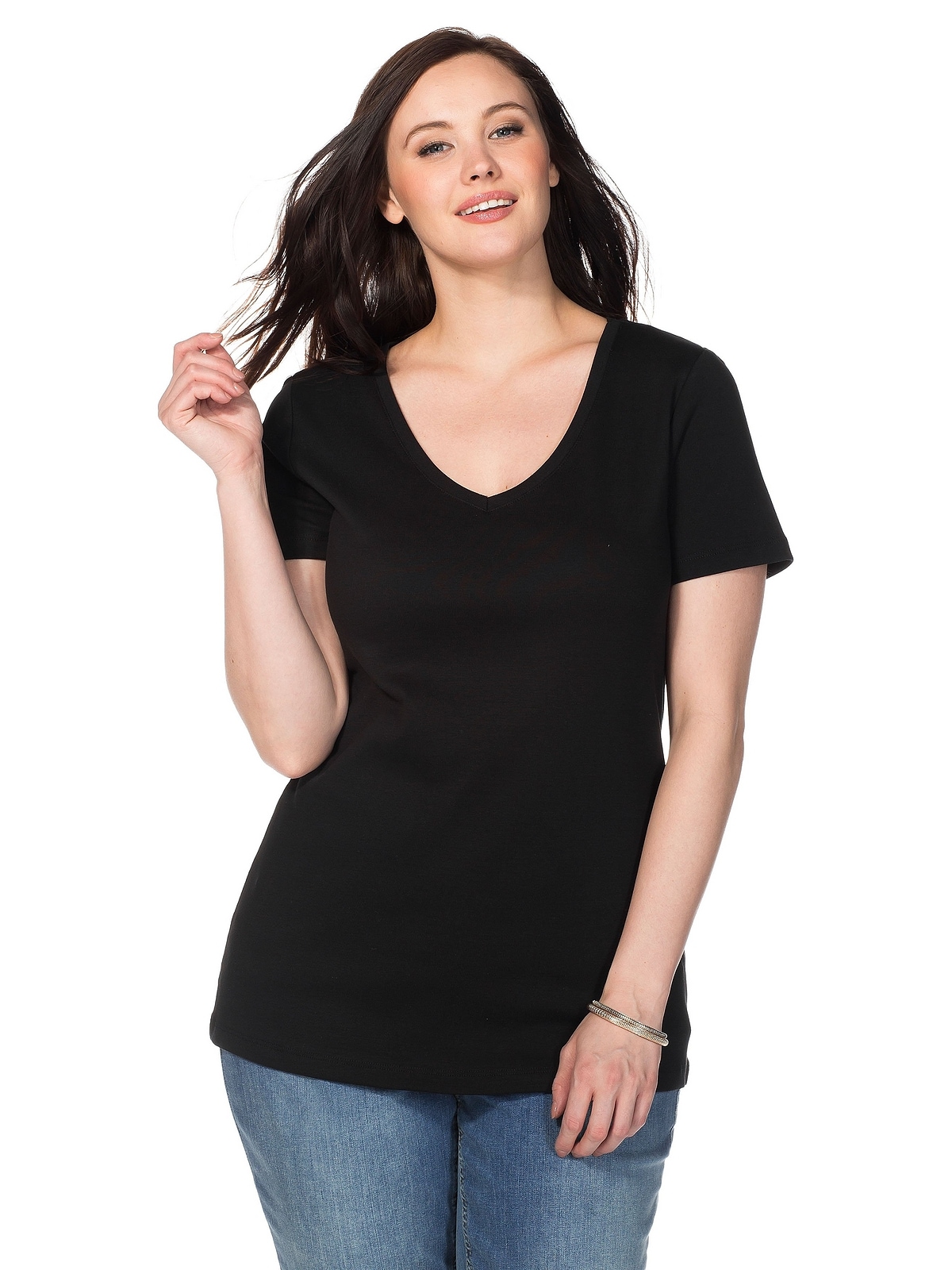 Sheego T-Shirt »Große Größen«, mit für BAUR V-Ausschnitt bestellen 