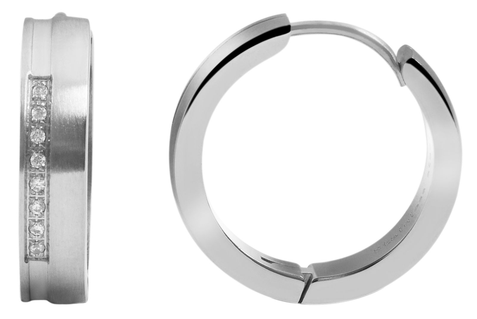 Adelia´s Klappcreolen »Damen Ohrringe – Klappcreole aus Edelstahl mit Strass Steinchen« Ideal als Geschenk – dezent und elegant