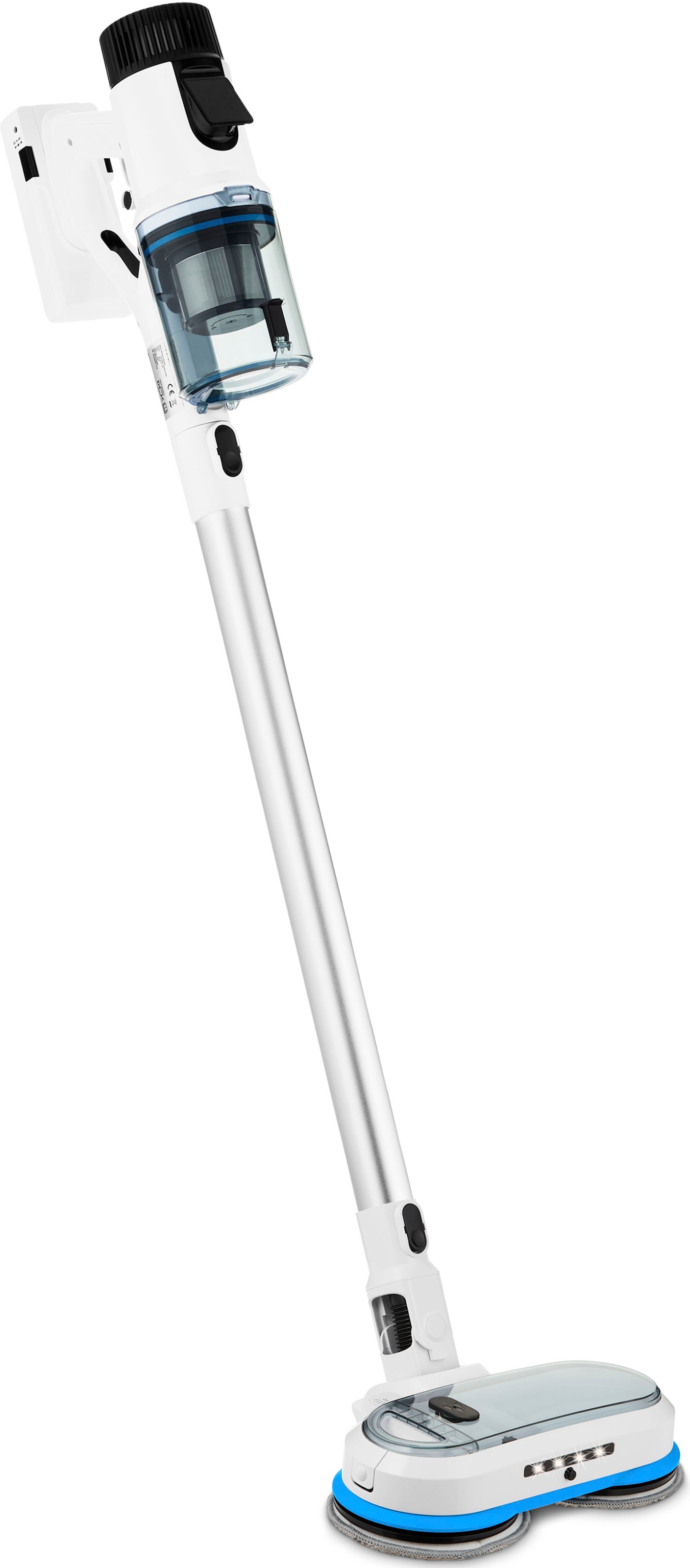 Medion® Akku-Stielstaubsauger »P400 W+ (MD 11860), elektrischer Wischaufsatz, 26 kPa Saugleistung«, LED-Touch-Display, Staubsensor, Wechselakku, integriertes Zubehör