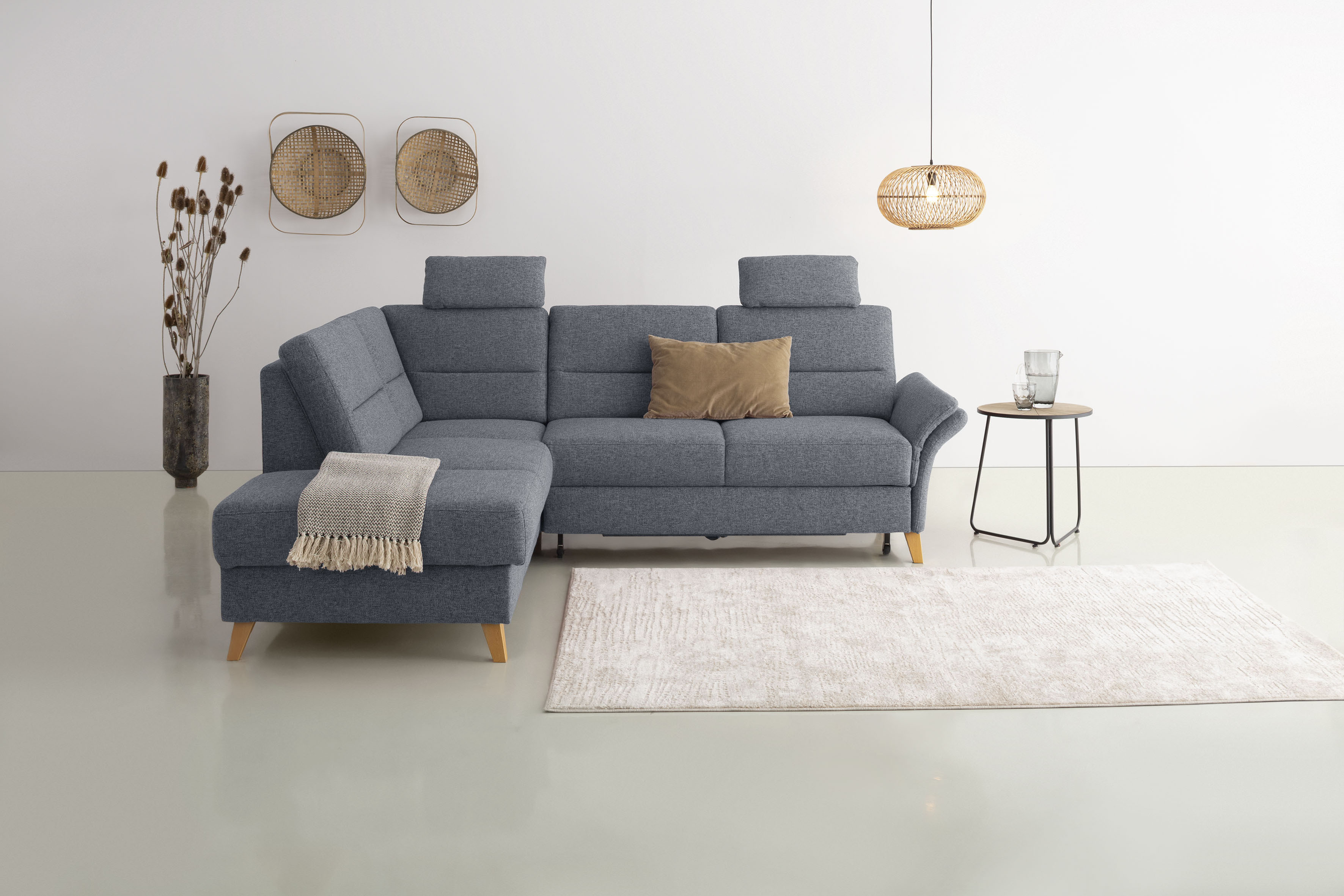 OTTO home Ecksofa "Westerland L-Form" Federkern-Polsterung, wahlweise mit Schlaffunktion, Bettkasten
