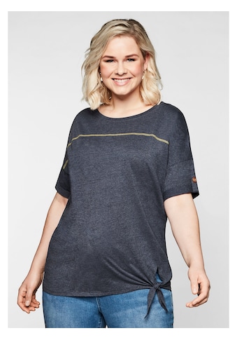 Sheego T-Shirt »Shirt«, mit Ziernaht und Knotendetail am Saum kaufen