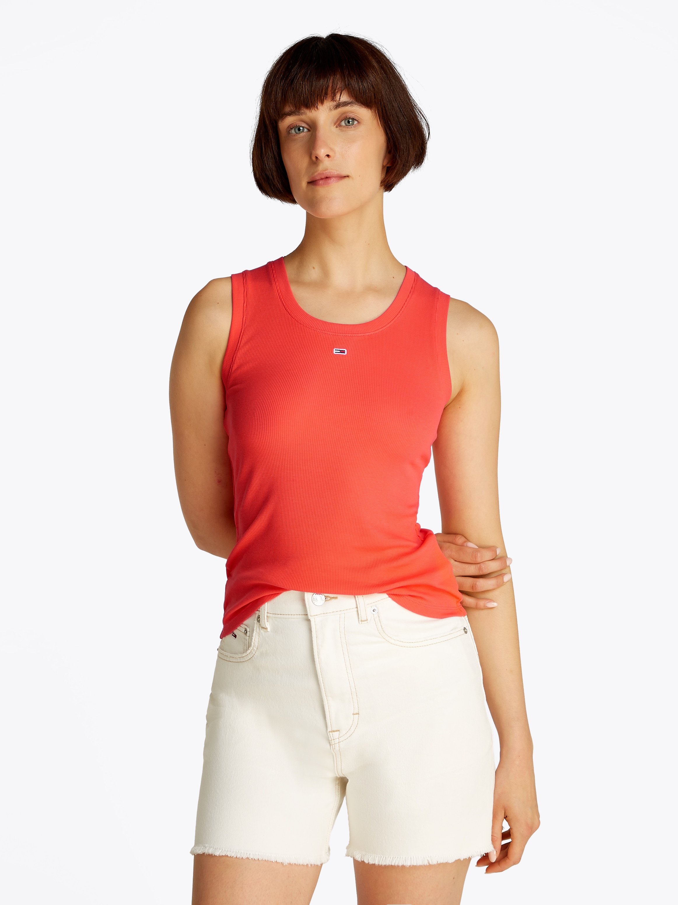 Tommy Jeans Tanktop "TJW ESSENTIAL RIB TANK EXT", in gerippter Struktur, Sl günstig online kaufen