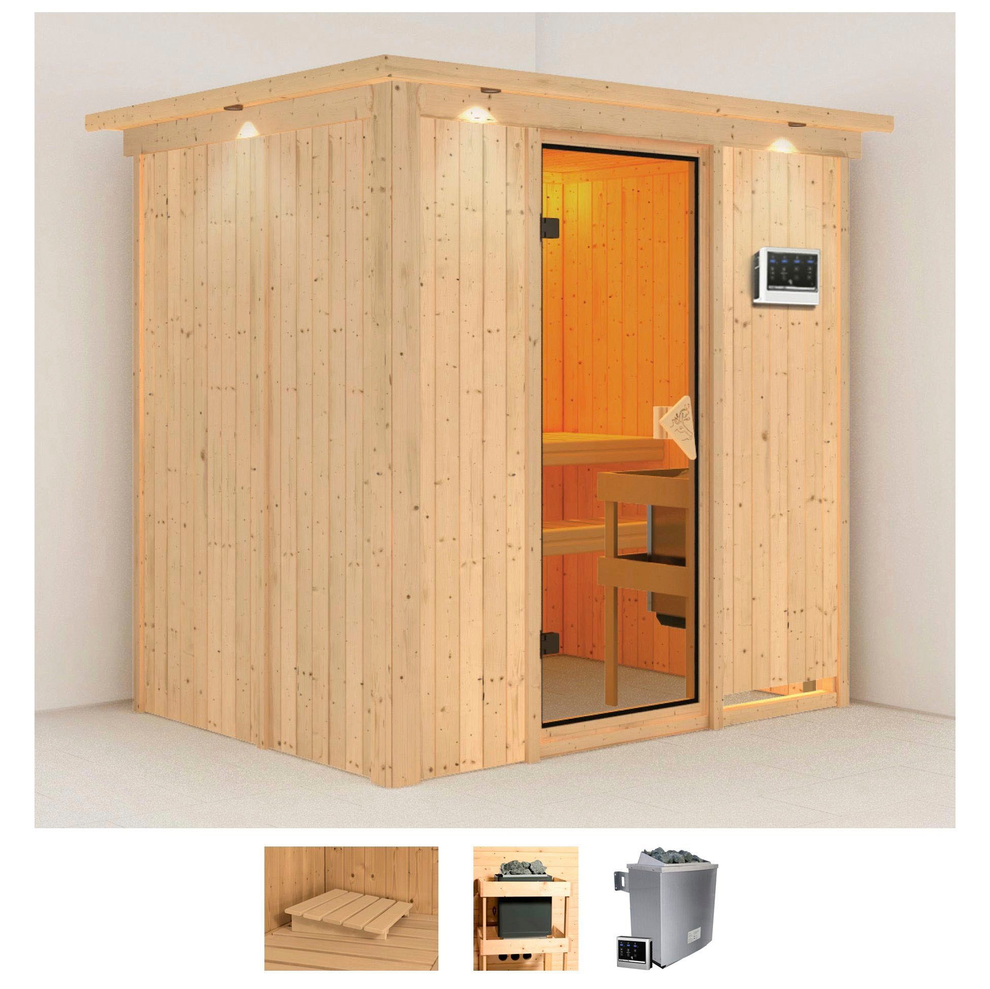 Karibu "Bedine" Set, Ofen 9 KW externe Strg easy