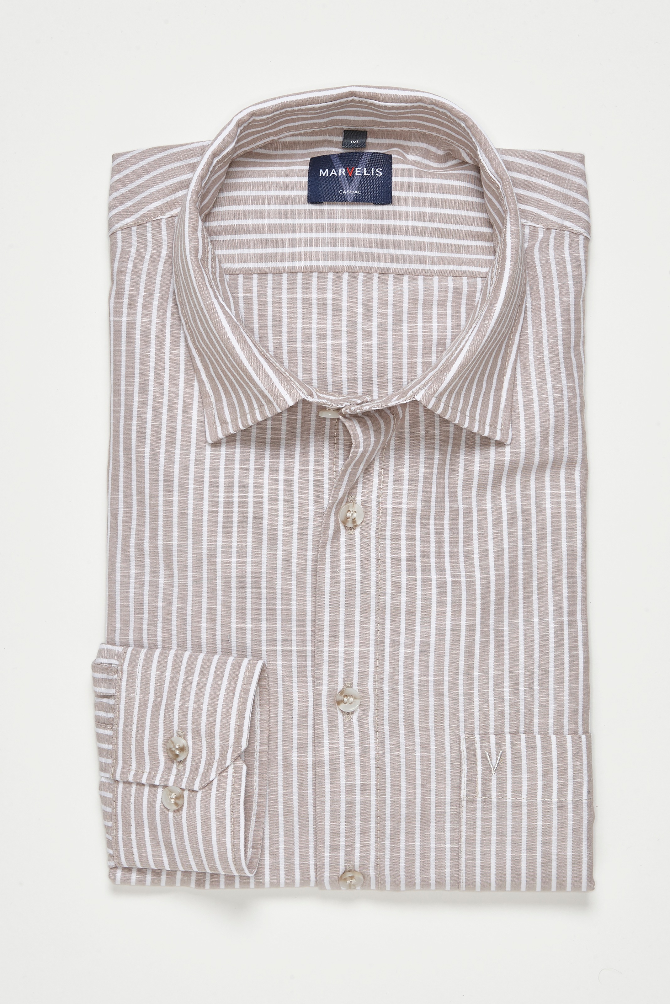 MARVELIS Langarmhemd im Streifen-Look, Businesshemd, Kentkragen günstig online kaufen
