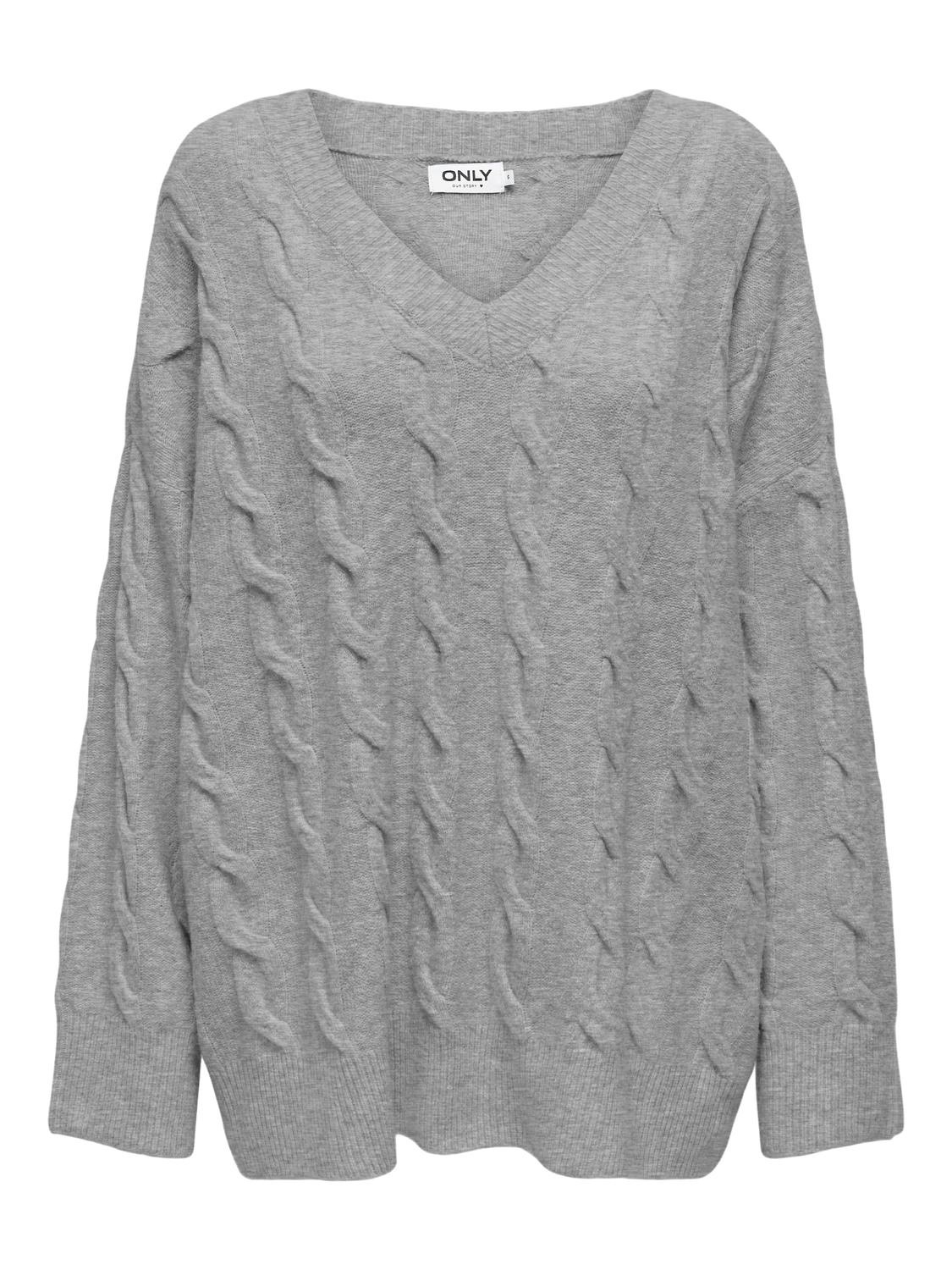 ONLY V-Ausschnitt-Pullover »ONLJEANETT LIFE L/S CABLE V-NECK CC KNT«, mit Zopfmuster