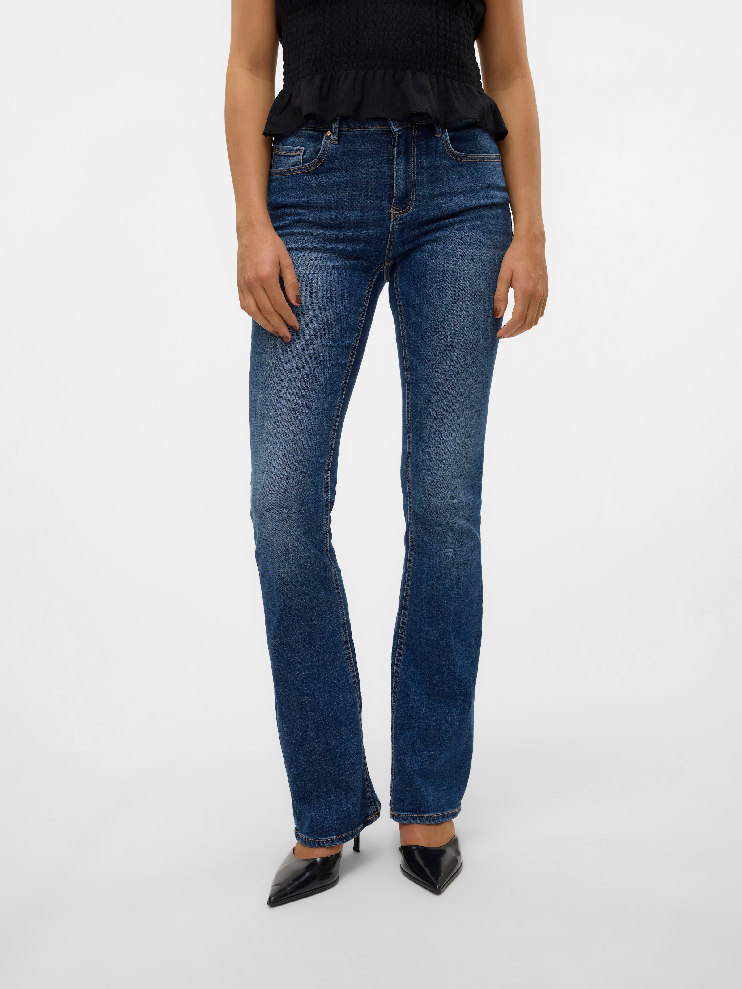 Vero Moda Bootcut-Jeans "VMFLASH MR FLARED JEANS LI3110 GA NOOS" Baumwollmi günstig online kaufen