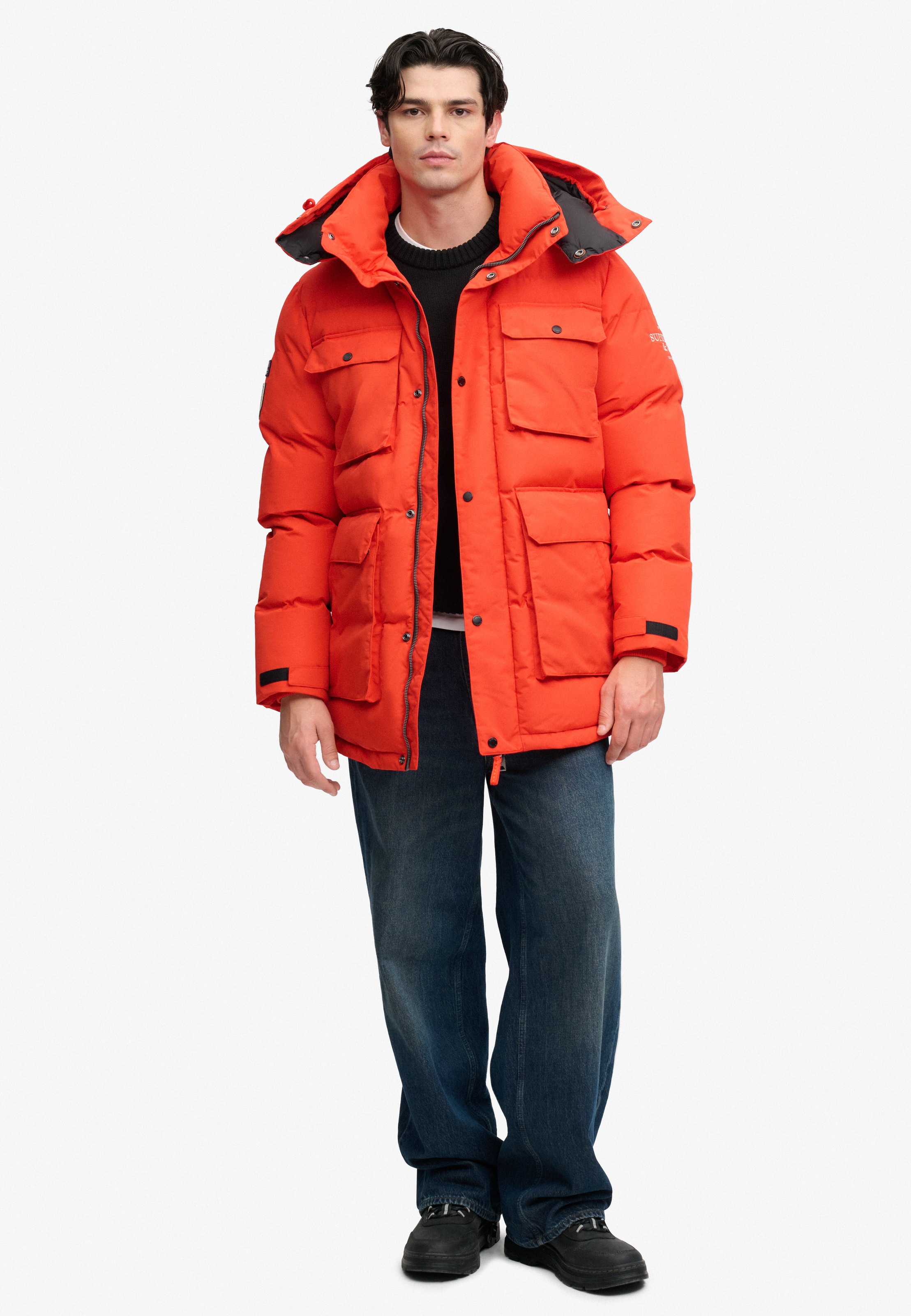 Superdry Steppjacke »EVEREST EXPEDITION PARKA« mit Kapuze Materialmix, slim fit