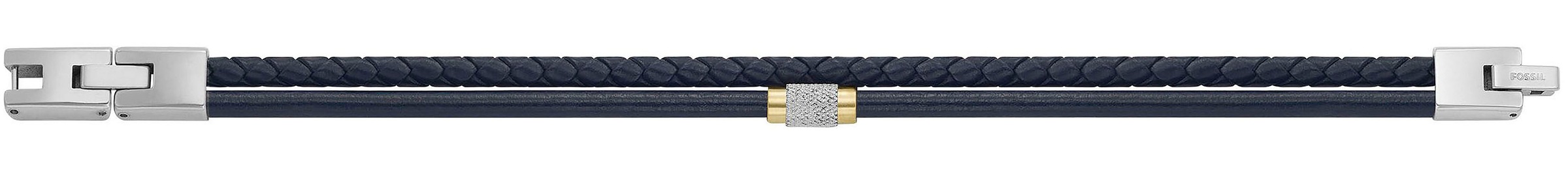 Armband FOSSIL "Schmuck Geschenk Edelstahl Leder Armschmuck JEWELRY", blau, Armbänder, Damen, 20cm, Edelstahl Leder, Edelstahl, Leder, Armband 4