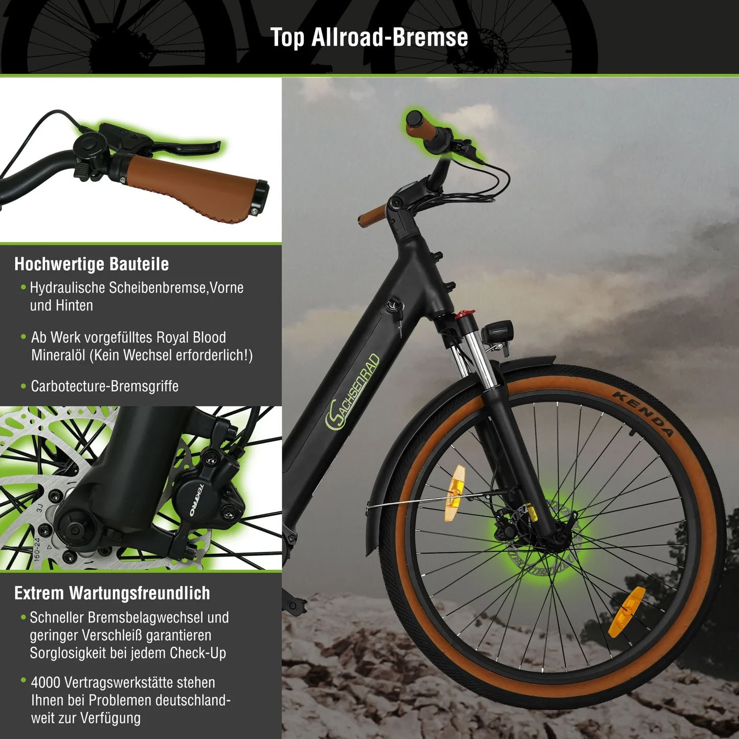 SachsenRad E-Bike »C5«, 7 Gang, Shimano, SHIMANO 7SP TOURNEY TY300, Mittelmotor 250 W, TFT Farb-LCD-Display, Fahrmodus Pedelec, 
LED-Frontlicht, Alarmanlage