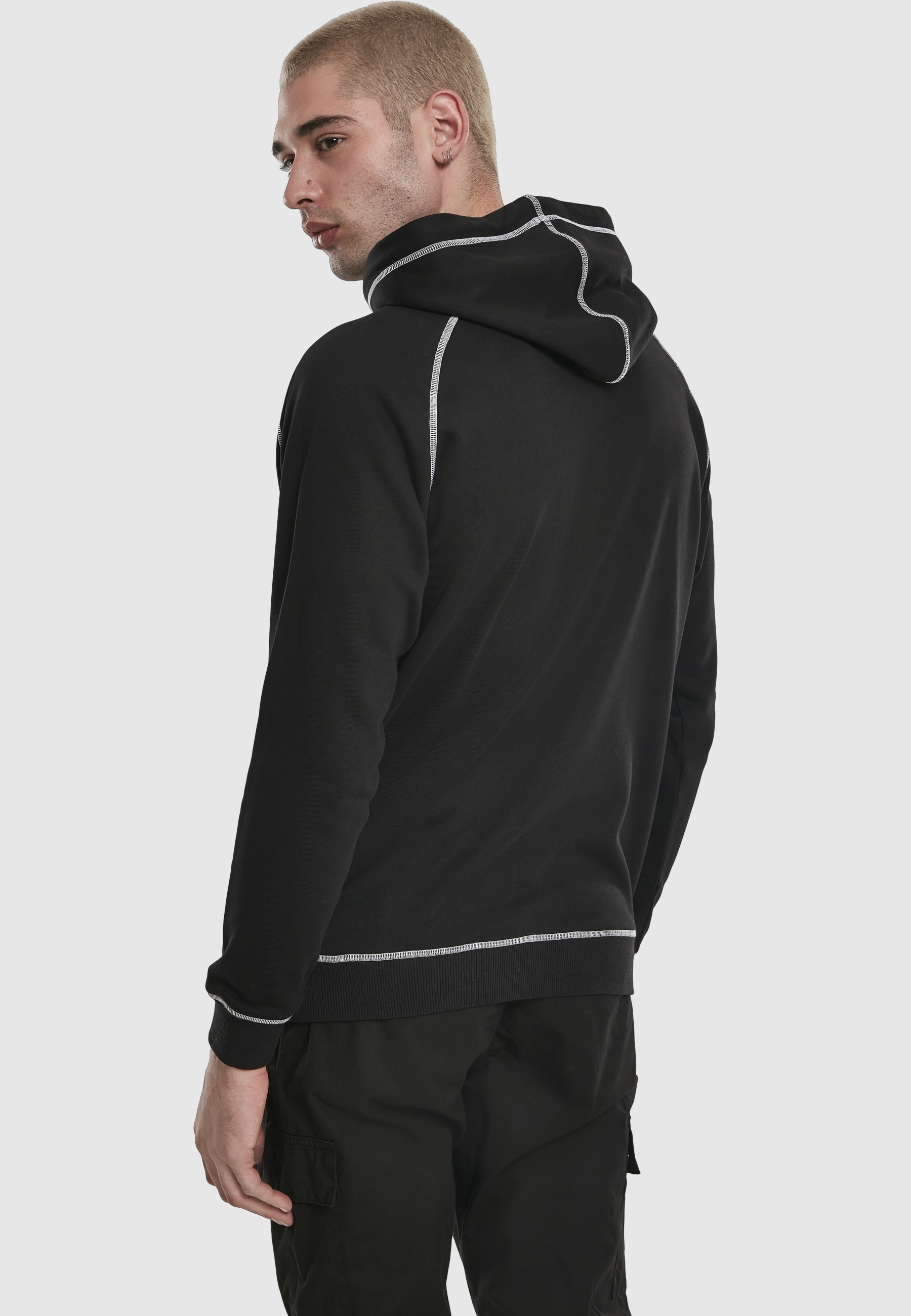 URBAN CLASSICS Rundhalspullover »Urban Classics Herren Contrast Stitching Hoody« 1 Stk.