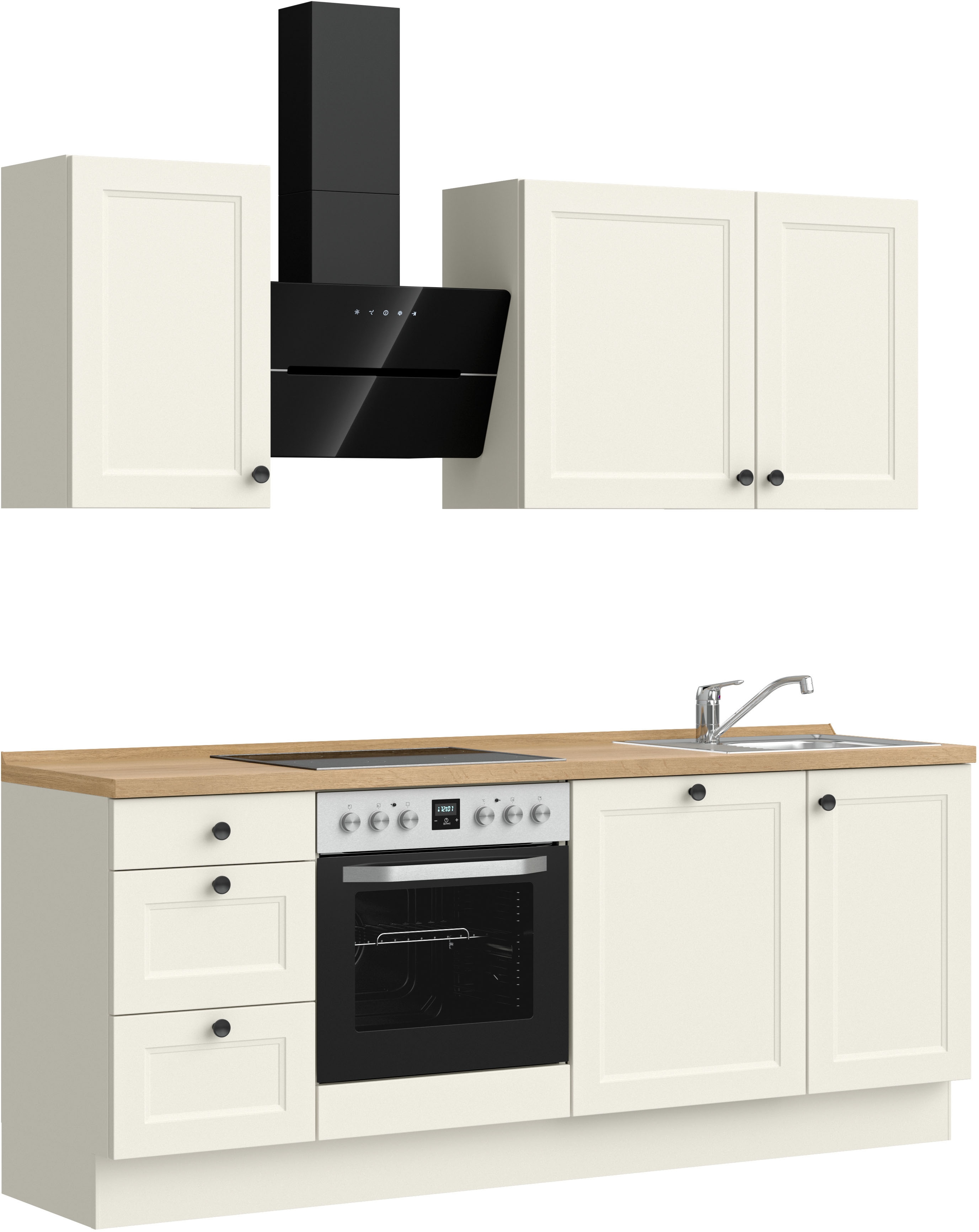nobilia Küchenzeile ""Cascada II", NEU: individuell anpassbar mit gratis Profi-Beratung" vormontiert, Breite 210 cm, Ausrichtung wählbar, wahlw. mit E-Geräten