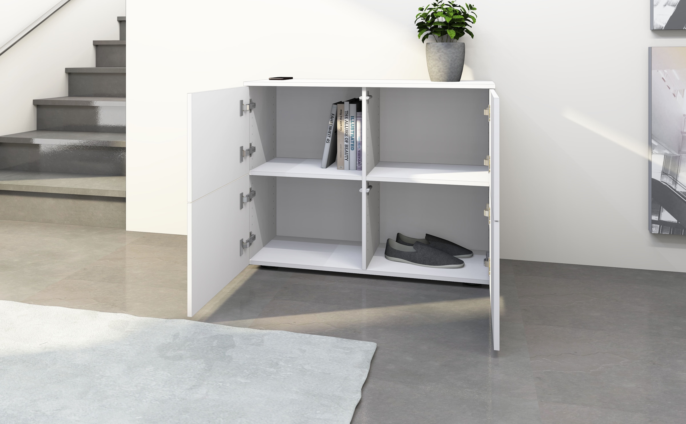 borchardt Möbel Kommode »Rova«, Breite 93 cm, 4-türig, Kommode mit viel Stauraum, weiß-matt