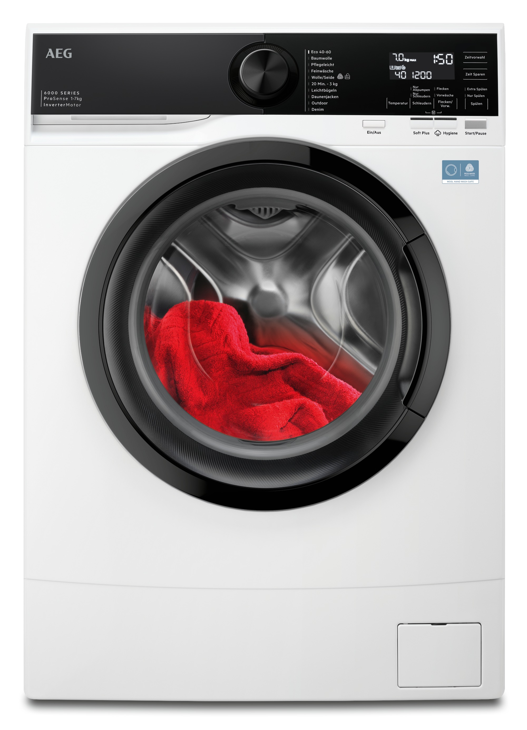 AEG Waschmaschine "LSR6FA75470", B:59,5cm H:84,3cm T:44,3cmweiß, Waschmaschinen, Hygiene-Programm mit Dampf entfernt über 99,99 % der Viren &
